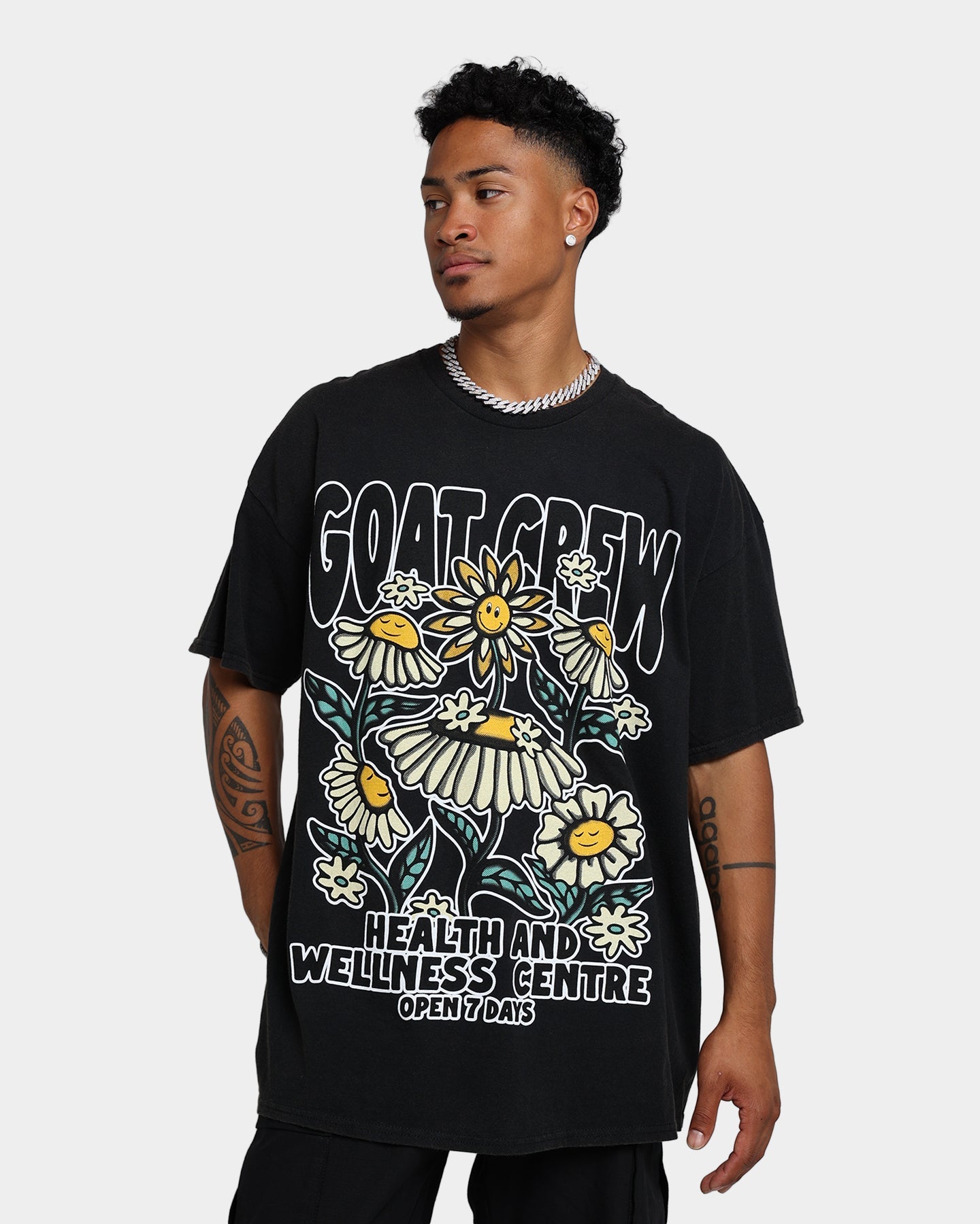 Goat Crew Heath And Wellness Vintage T-Shirt Black Wash