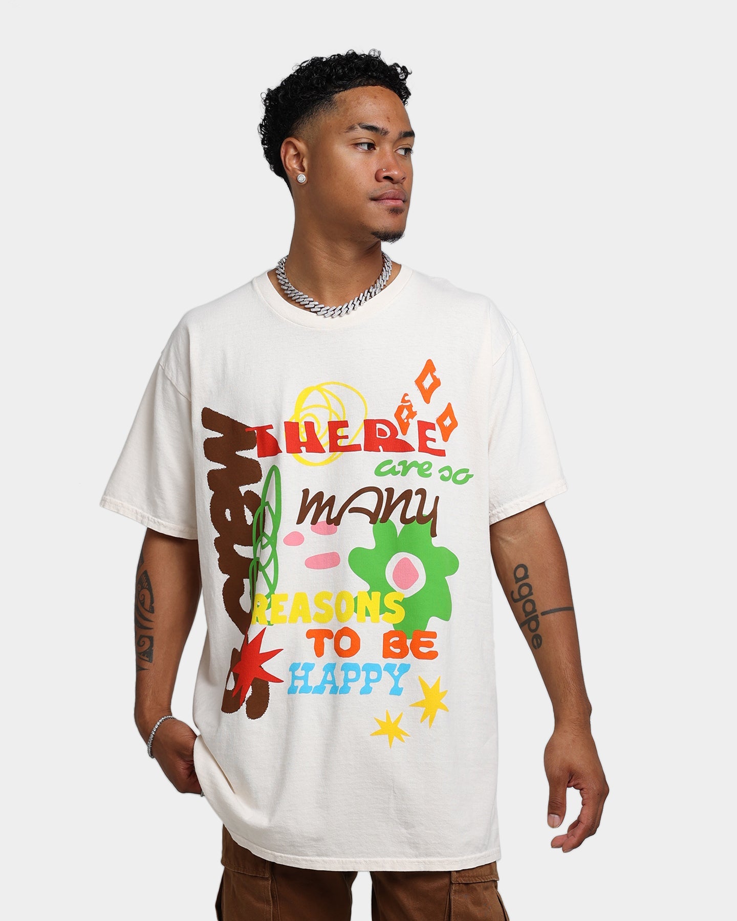 Goat Crew Reasons To Be Happy T-Shirt Off White