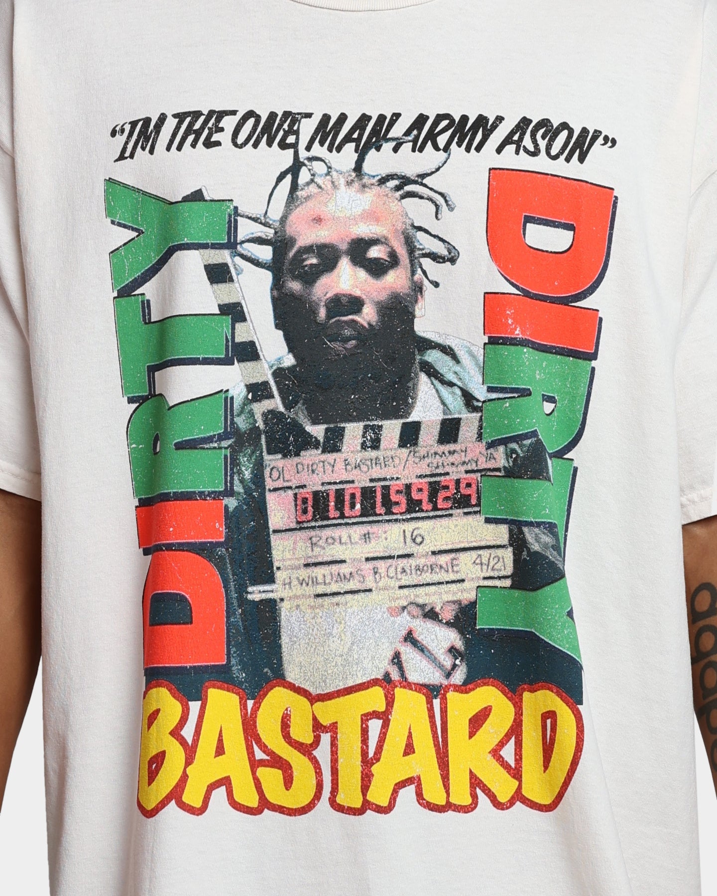 Goat Crew X Ol' Dirty Bastard One Man Army T-Shirt Off White