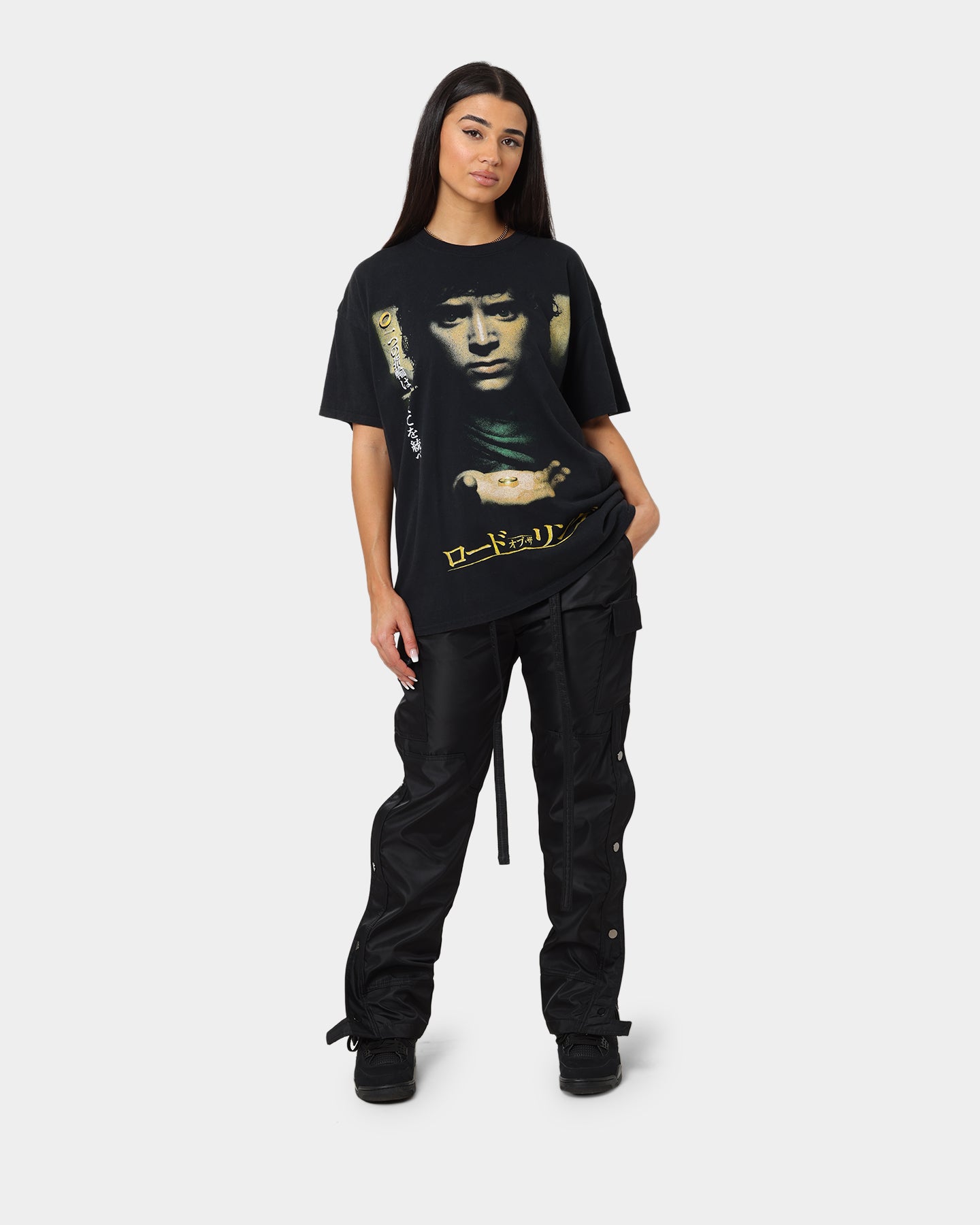 American Thrift X Lord Of The Rings Fellowship T-Shirt Washed Black