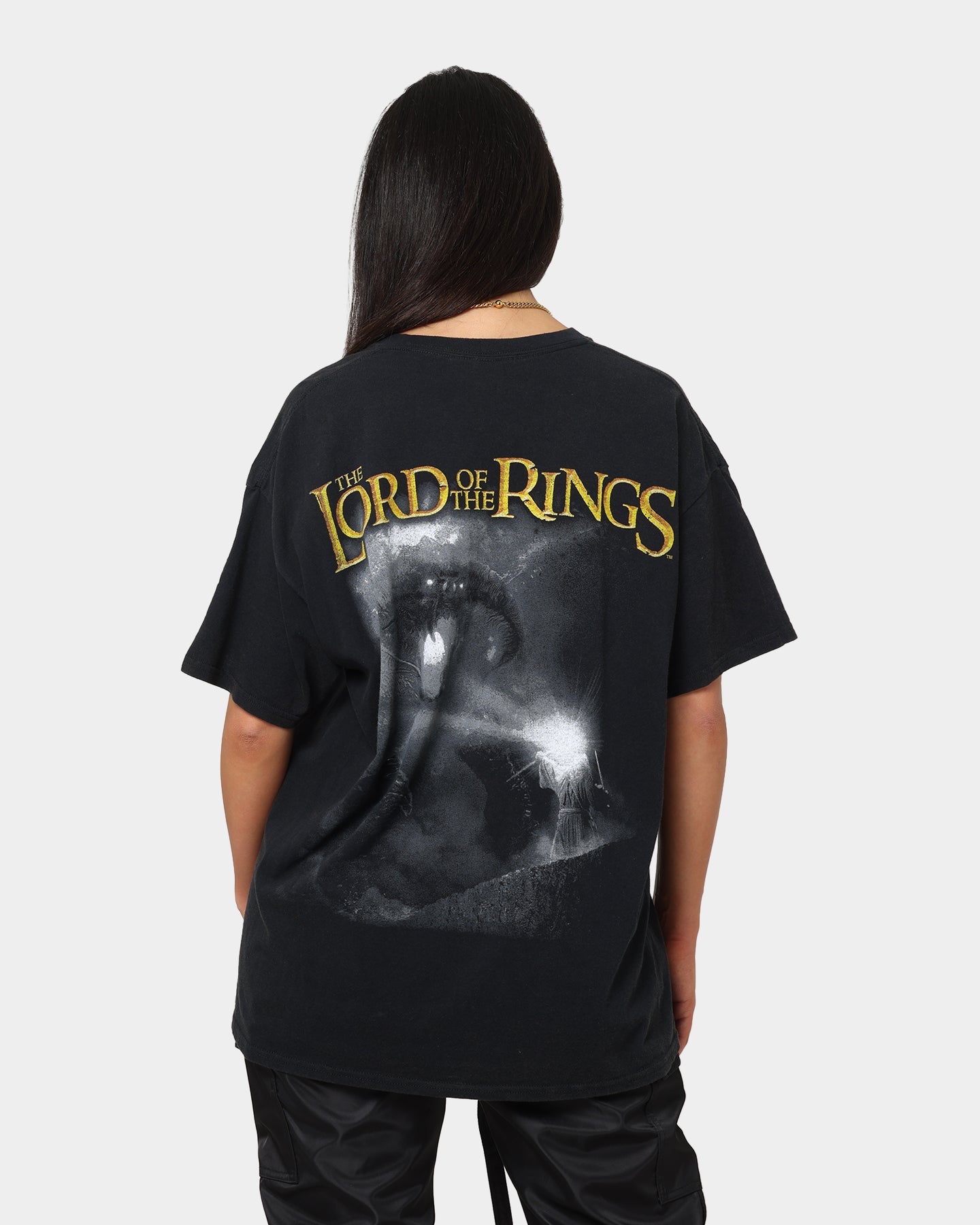 American Thrift X Lord Of The Rings Fellowship T-Shirt Washed Black