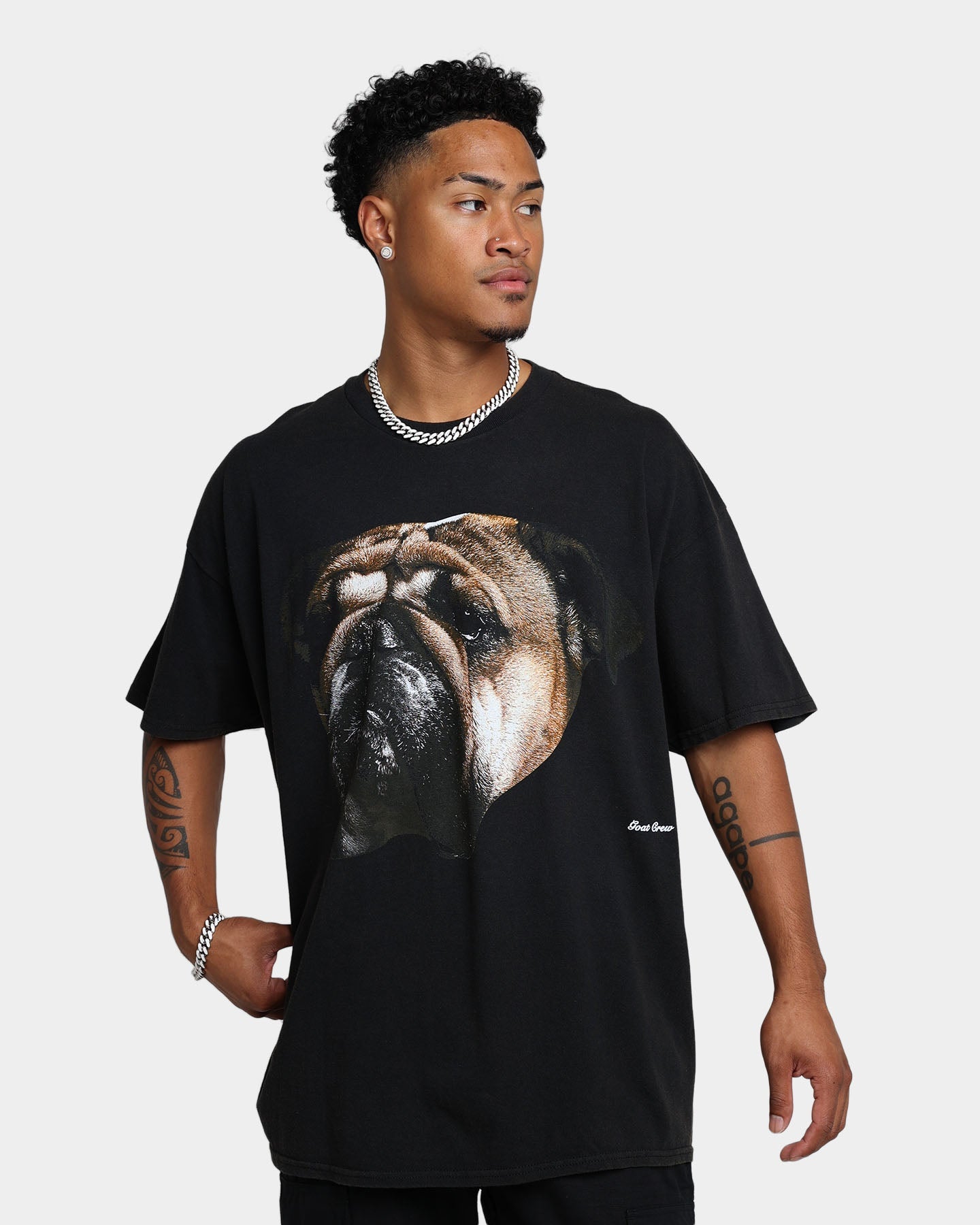 Goat Crew Bulldog Vintage T-Shirt Black Wash
