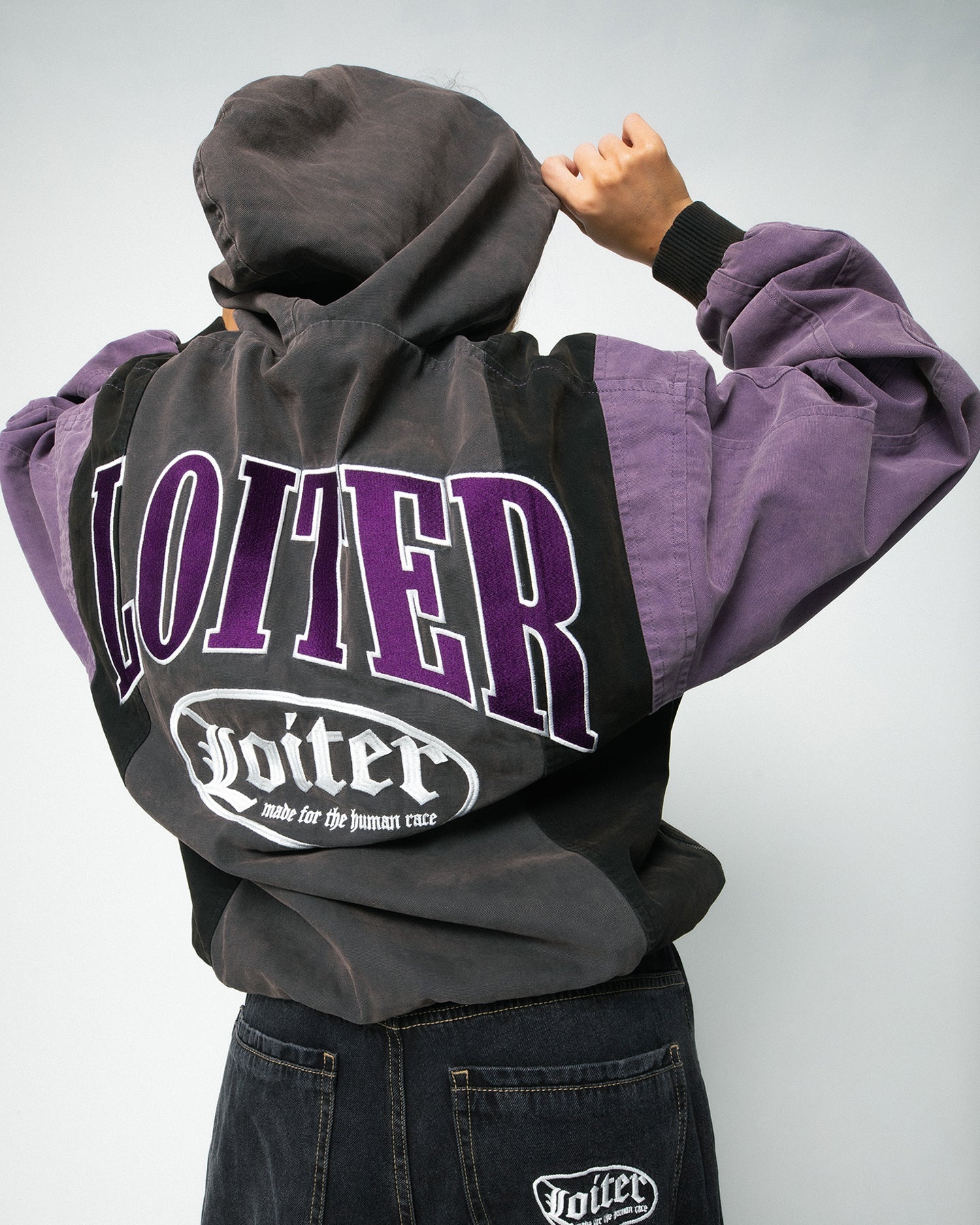 Loiter Splinter Hoodie Charcoal/Purple