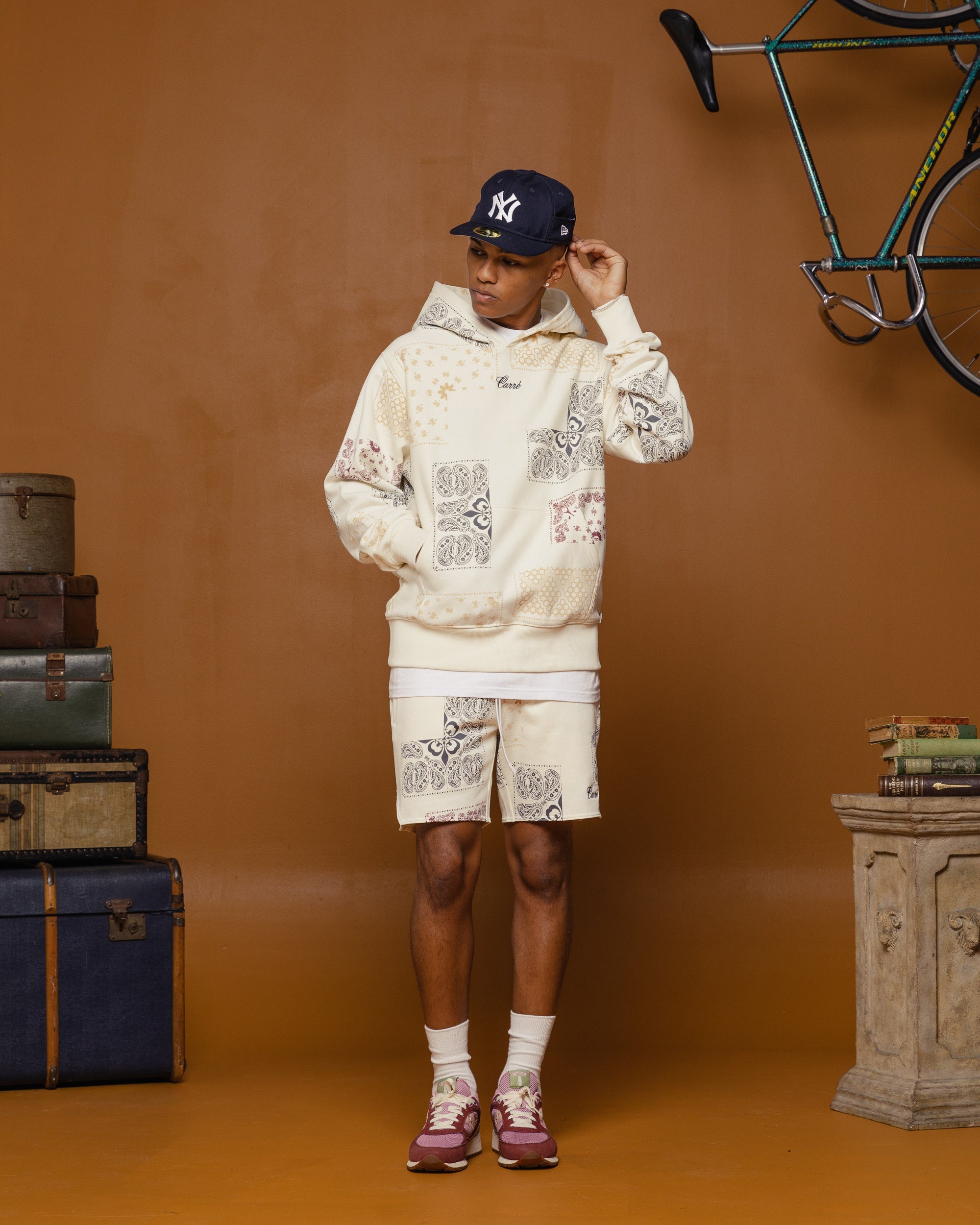 Carre Fragment Paisley Hoodie Off White