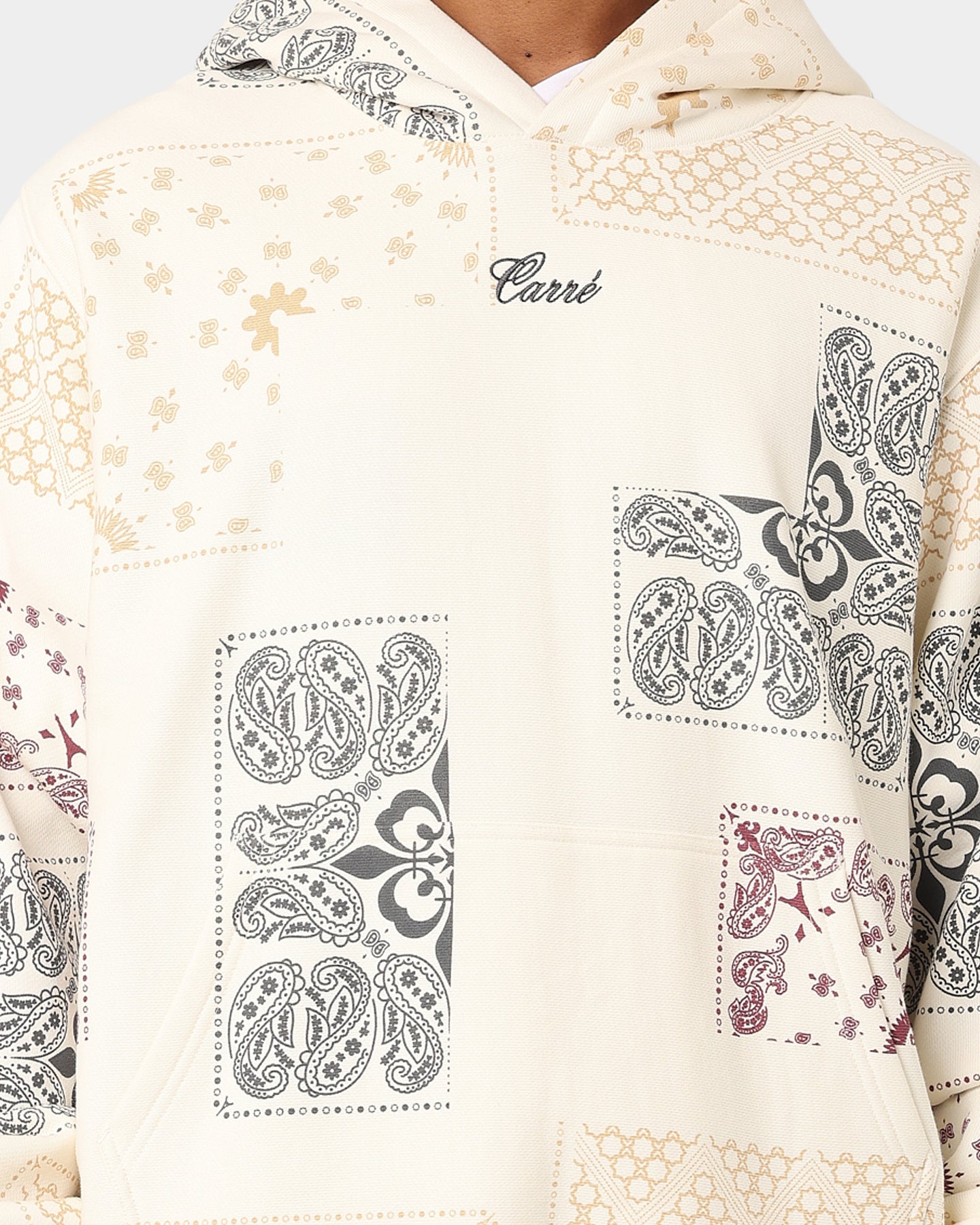 Carre Fragment Paisley Hoodie Off White