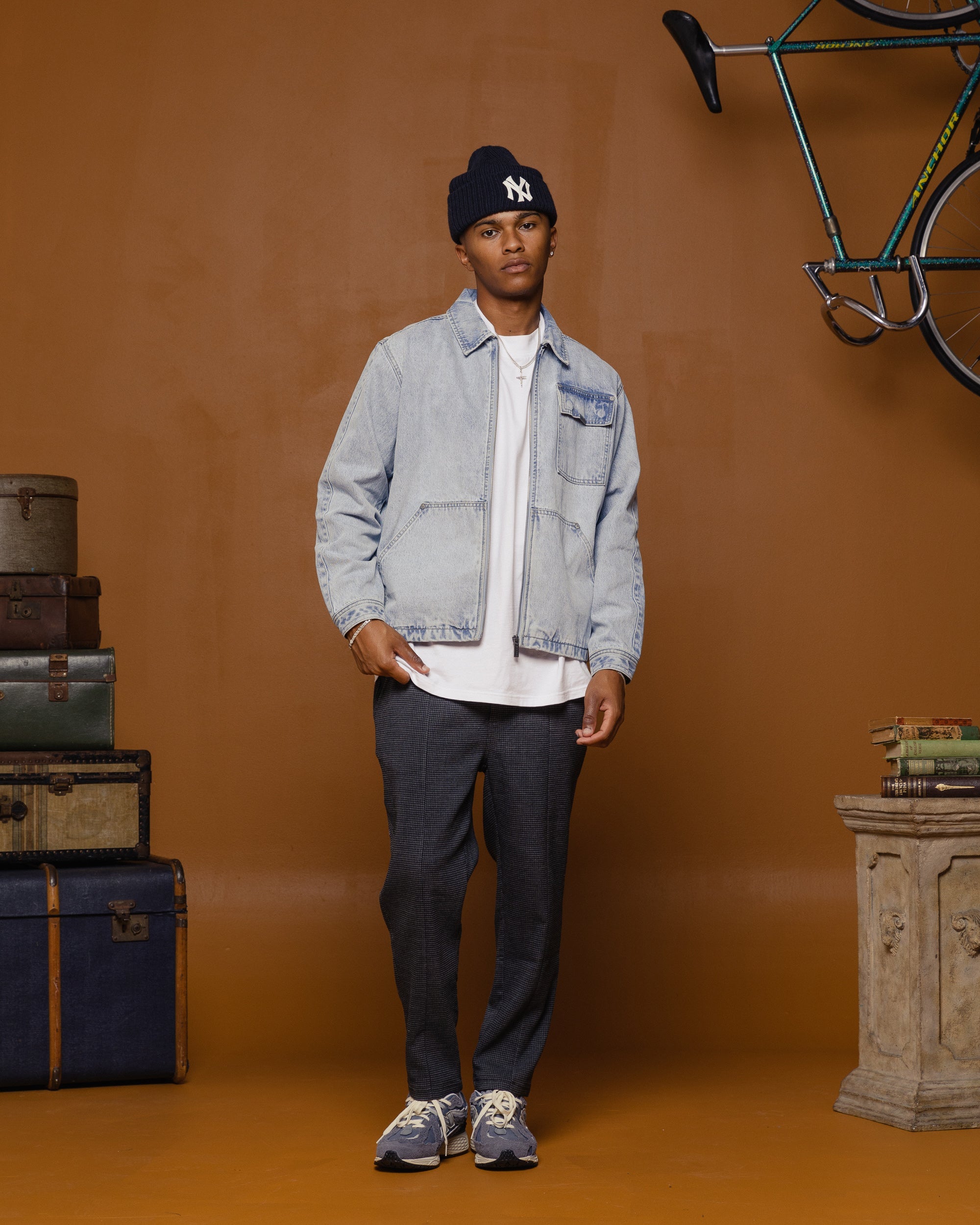 Carre Constructed Work Jacket Light Blue Denim