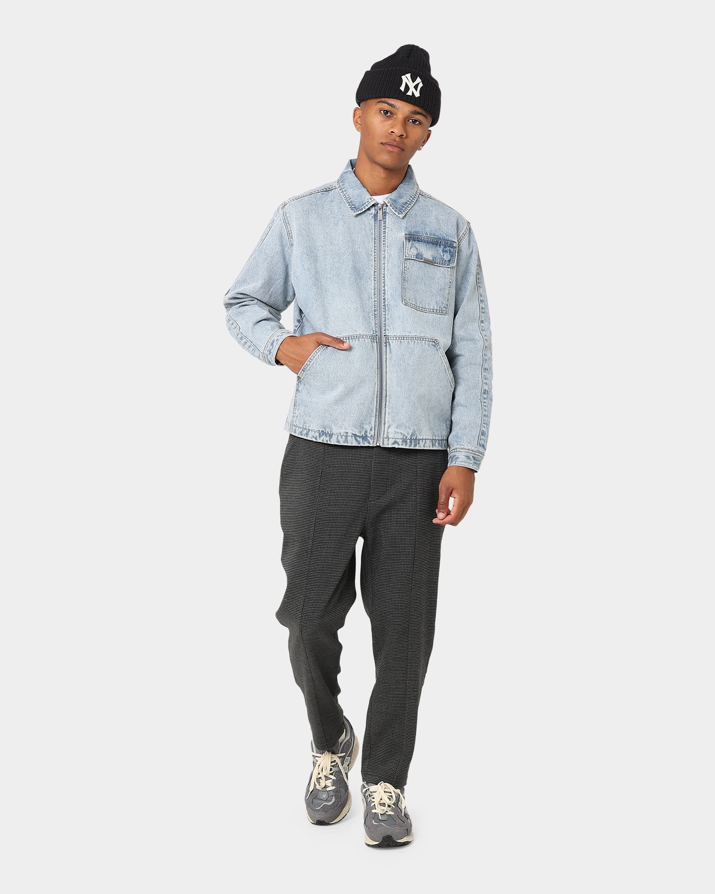 Carre Constructed Work Jacket Light Blue Denim