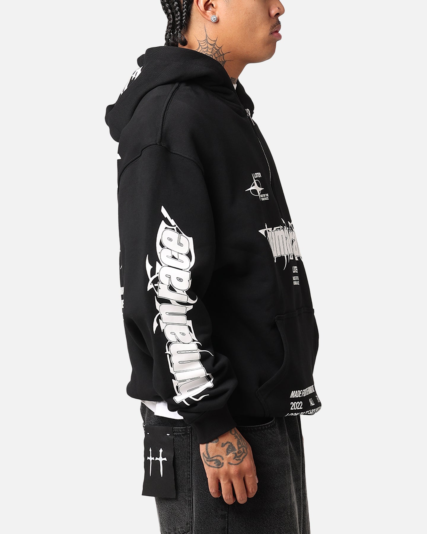 Loiter Rave Zip Hoodie Black