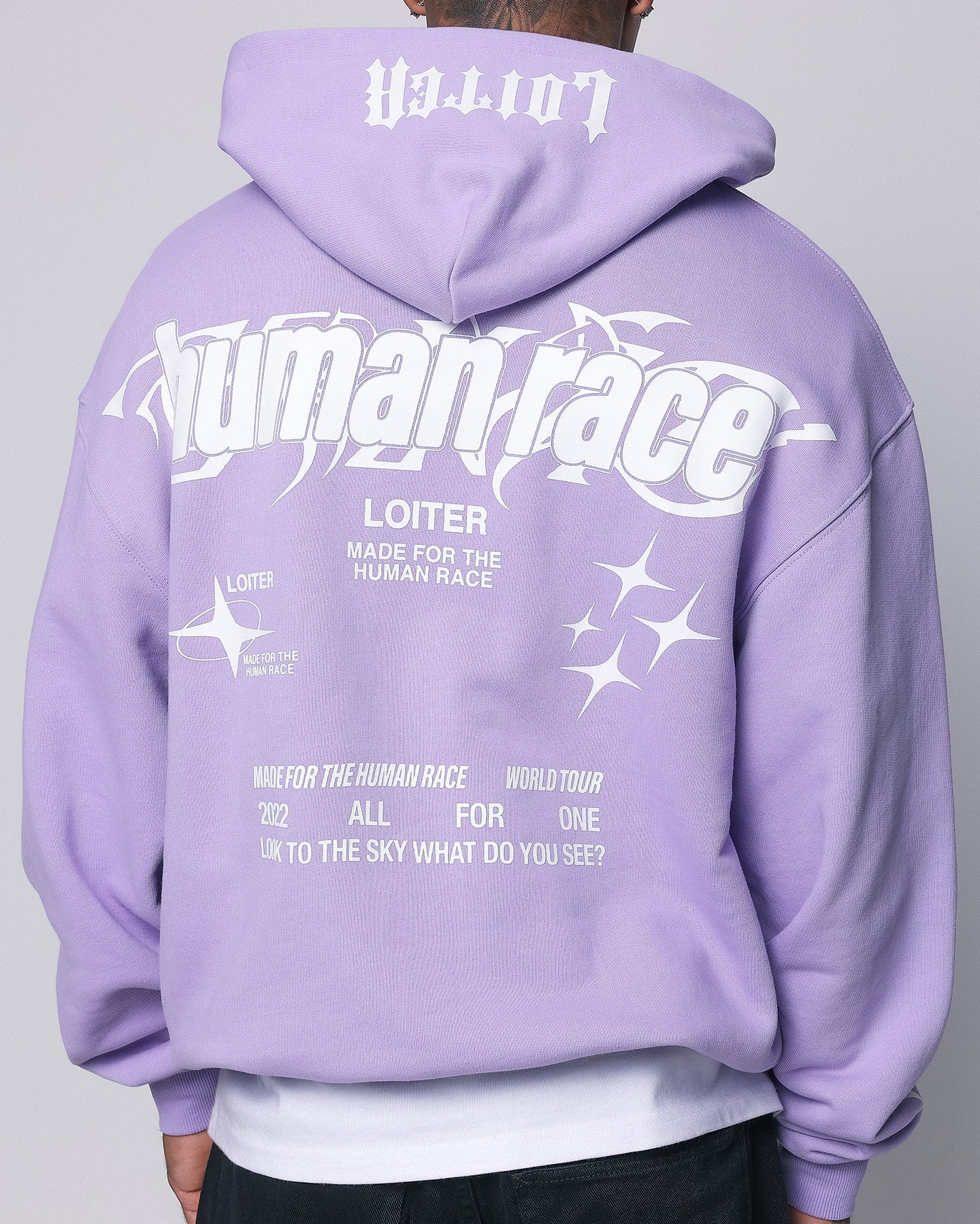 Loiter Rave Zip Hoodie Lilac
