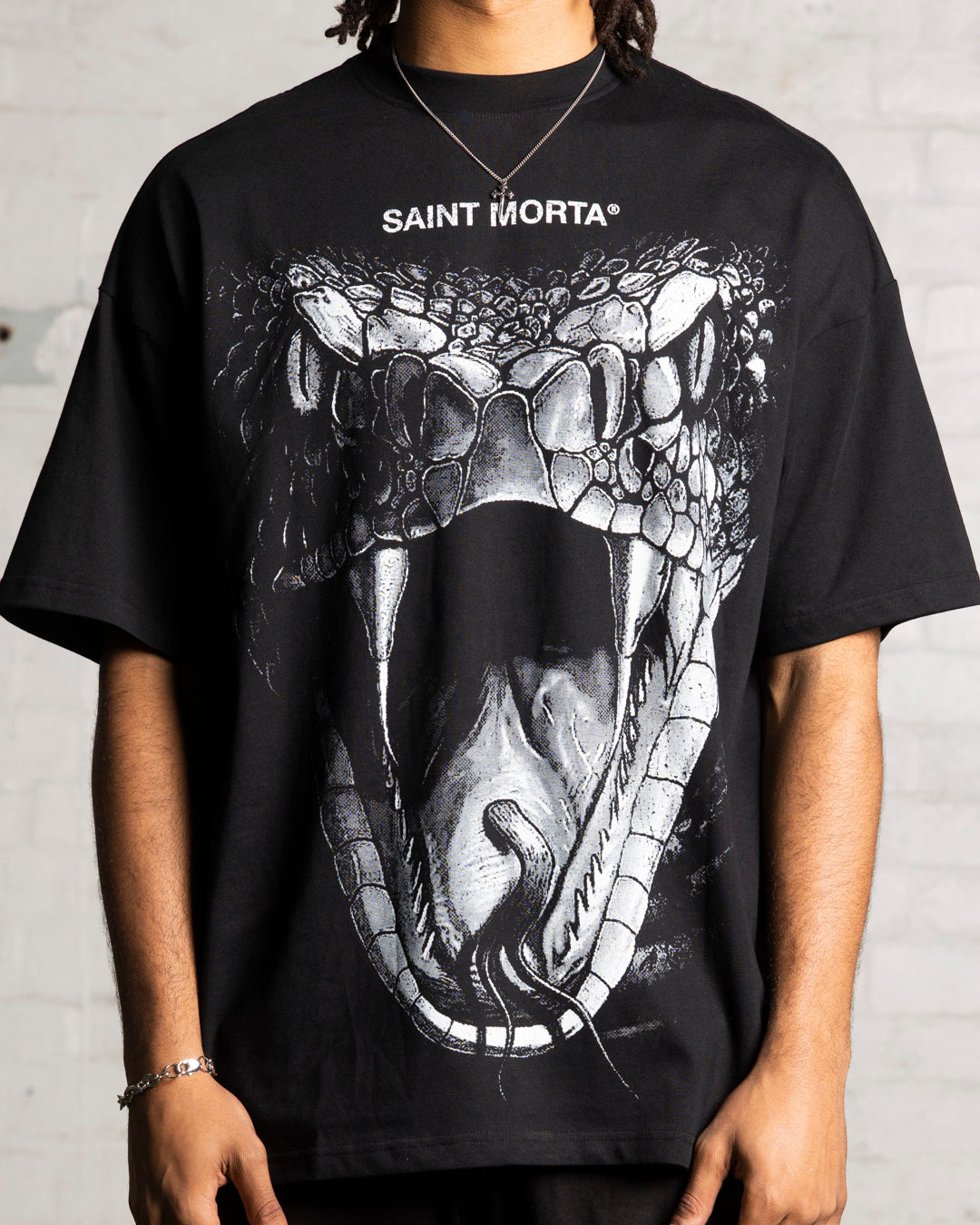 Saint Morta Snake Eyes Boxy T-Shirt Black