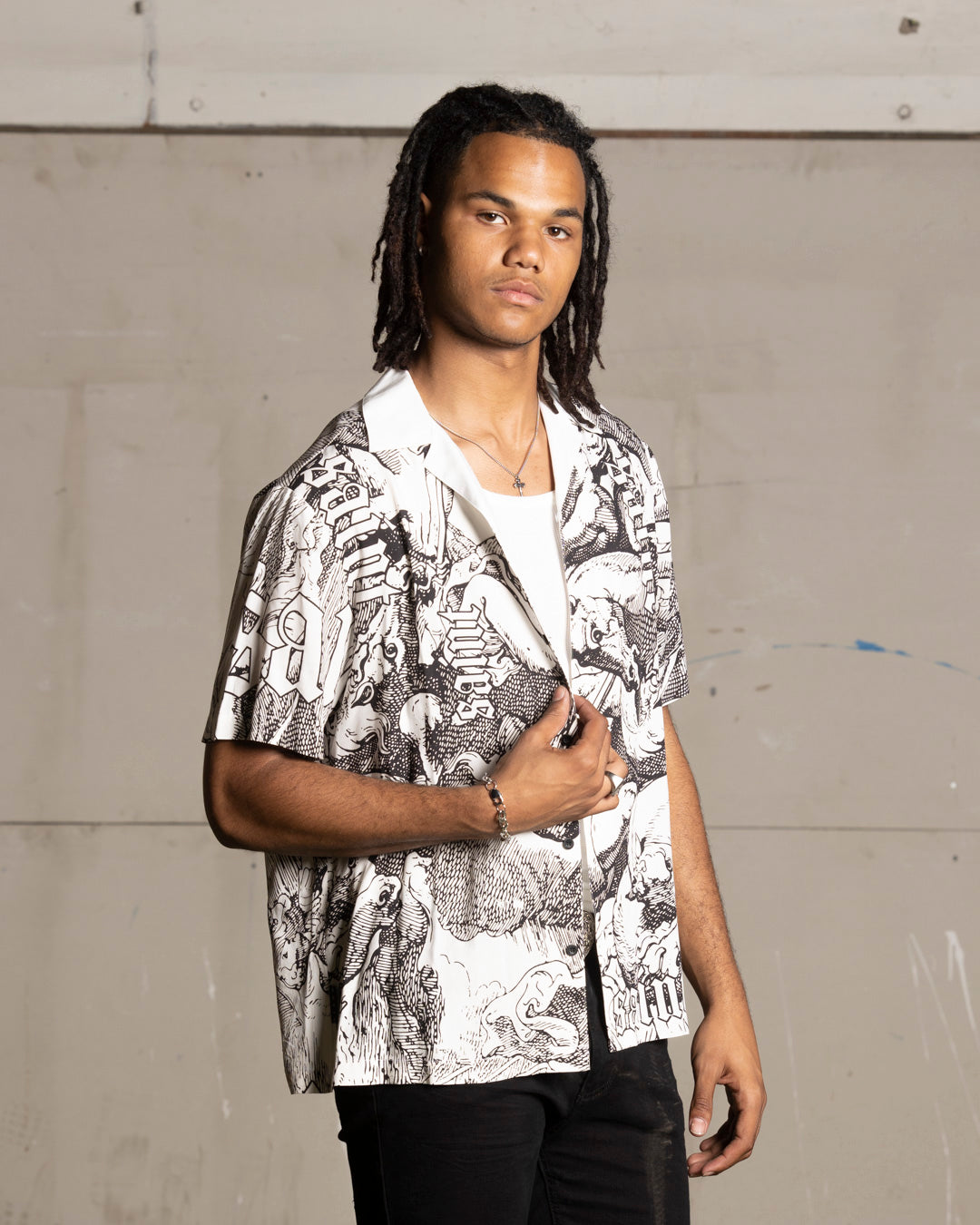 Saint Morta Babylon Short Sleeve Shirt Black/White
