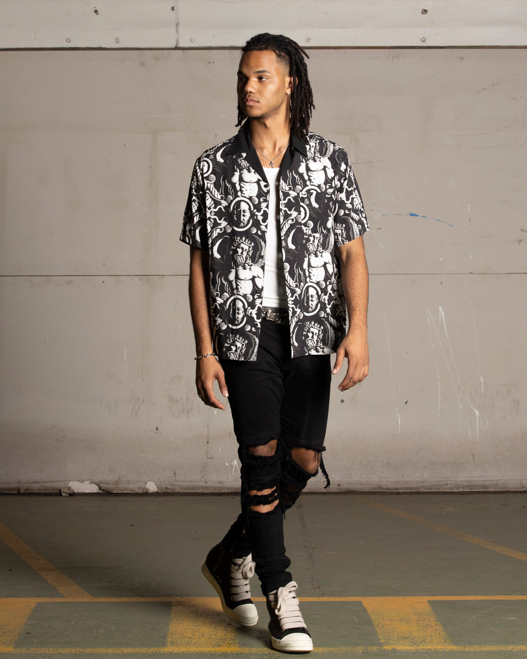 Saint Morta Mad God Short Sleeve Shirt Black/White