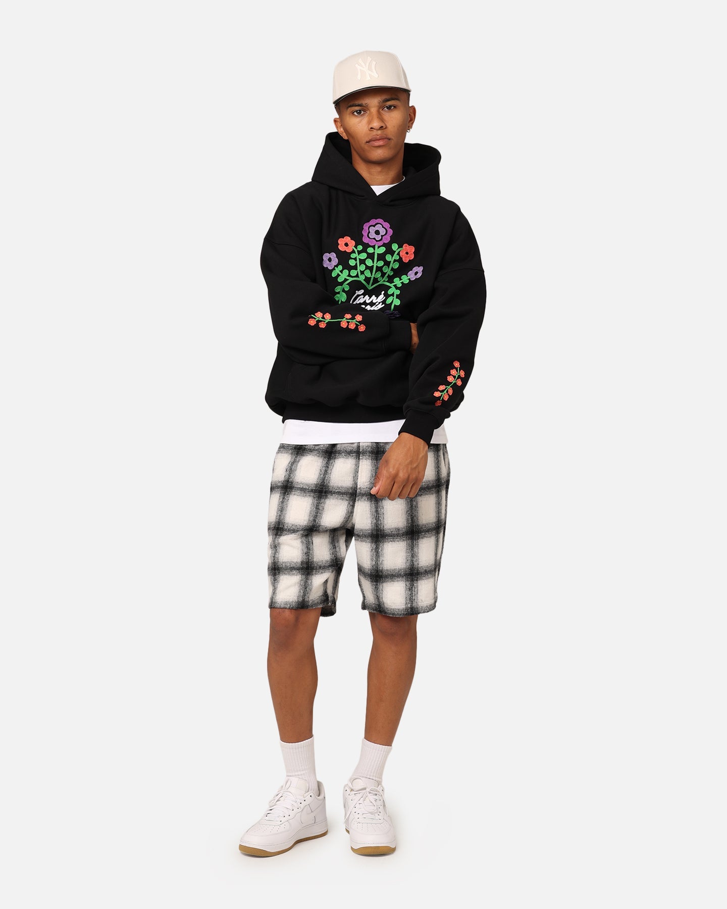 Carre Floraux Oversized Hoodie Black