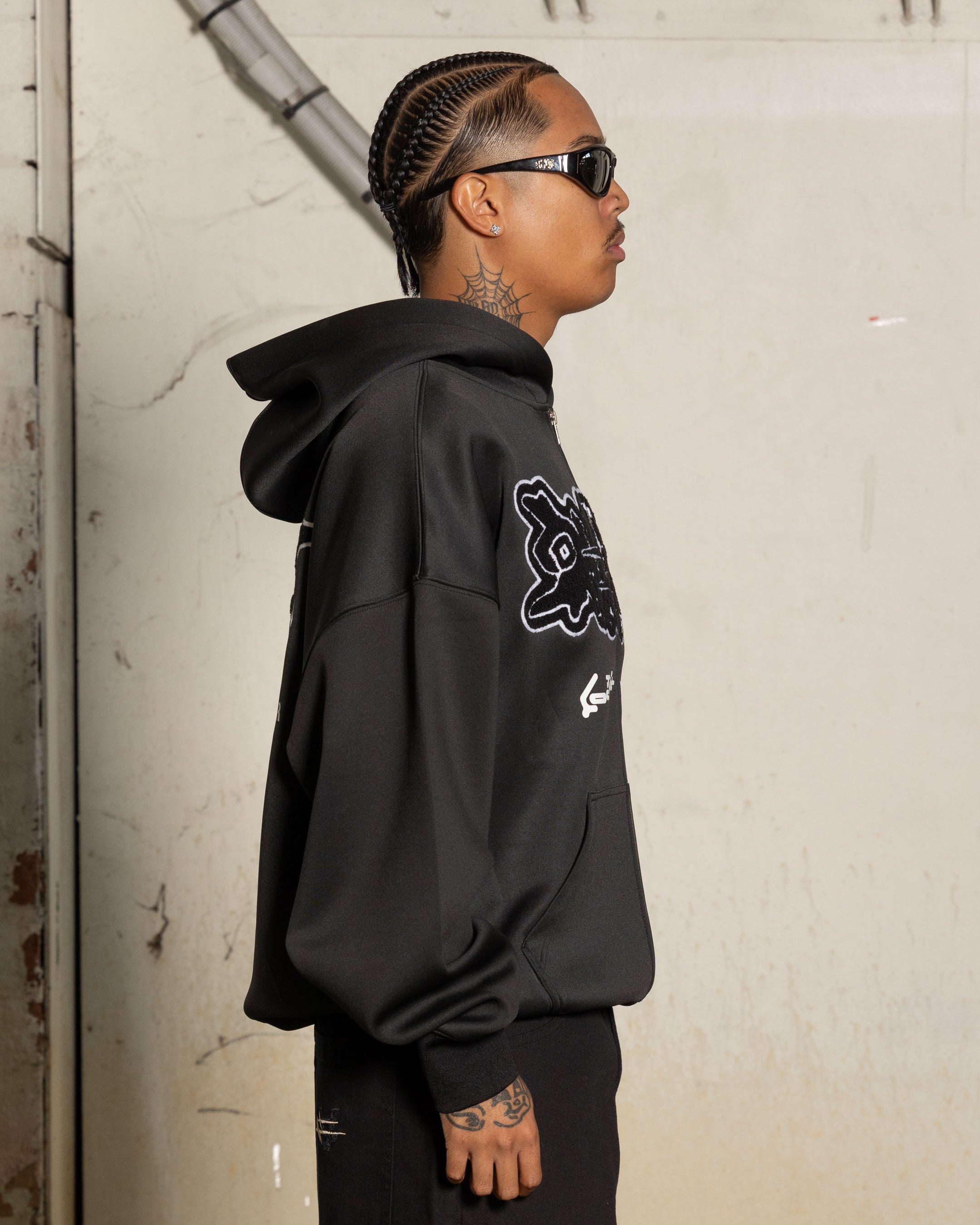 Loiter X The Anti Order Zip Hoodie Black