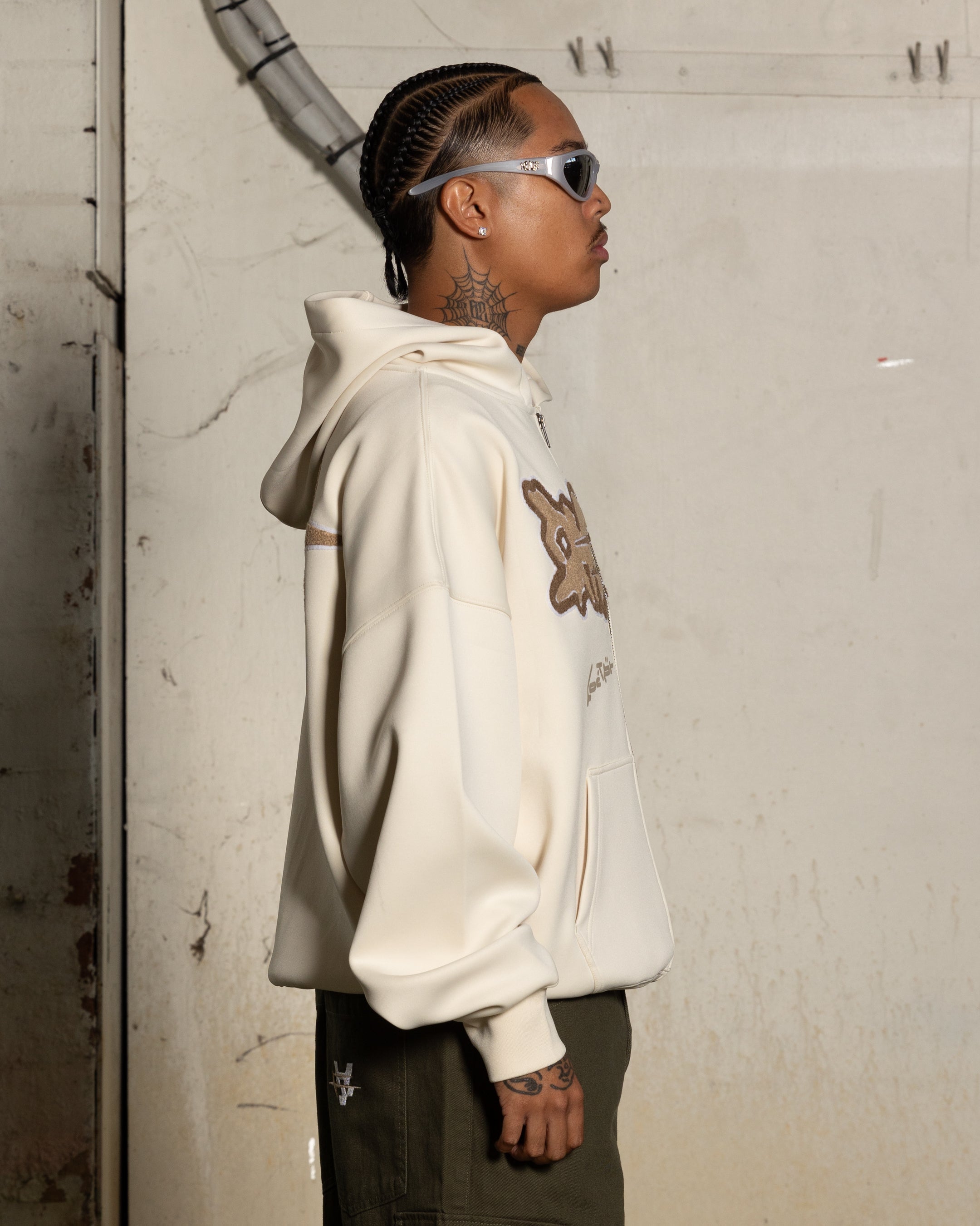 Loiter X The Anti Order Zip Hoodie Stone