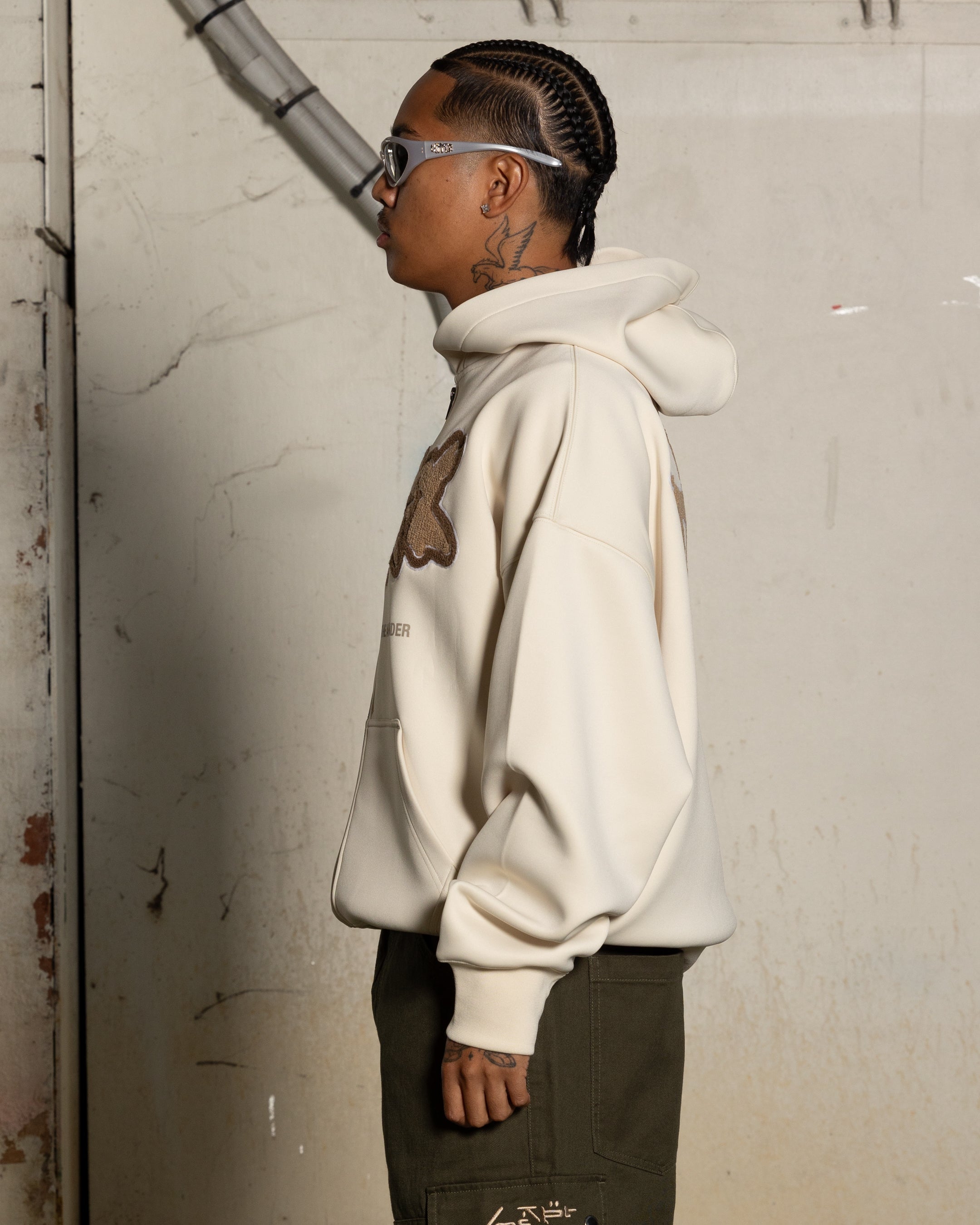 Loiter X The Anti Order Zip Hoodie Stone