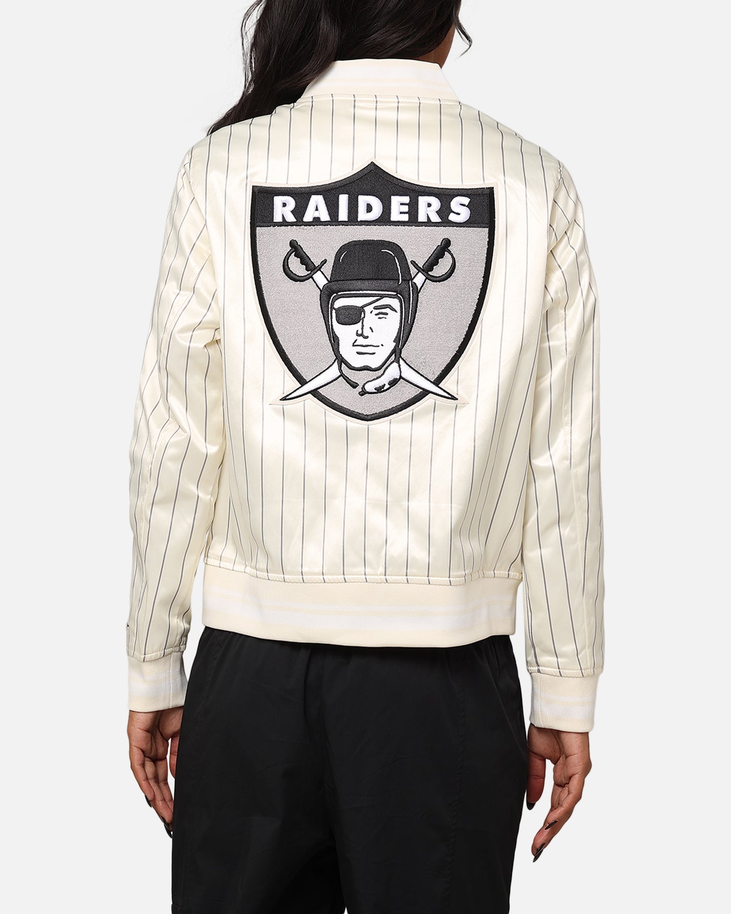 Pro Standard Women's Las Vegas Raiders Satin Jacket Eggshell/Grey