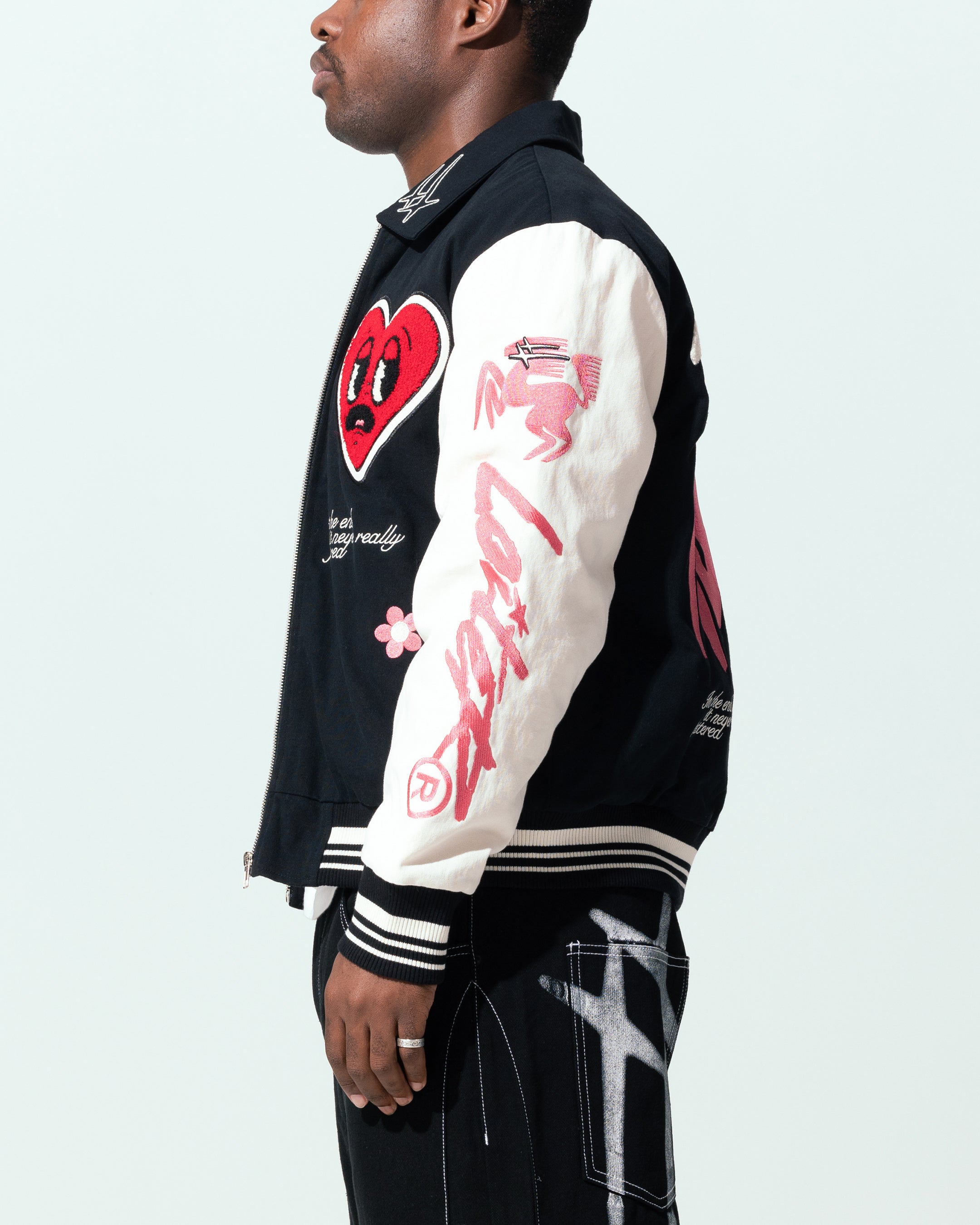 Loiter Oasis Varsity Jacket Black