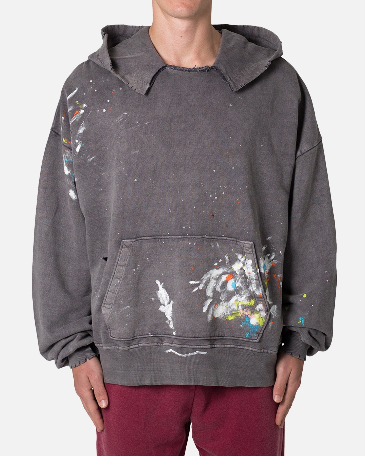 MNML Destroyed Painter Hoodie Charcoal Grey