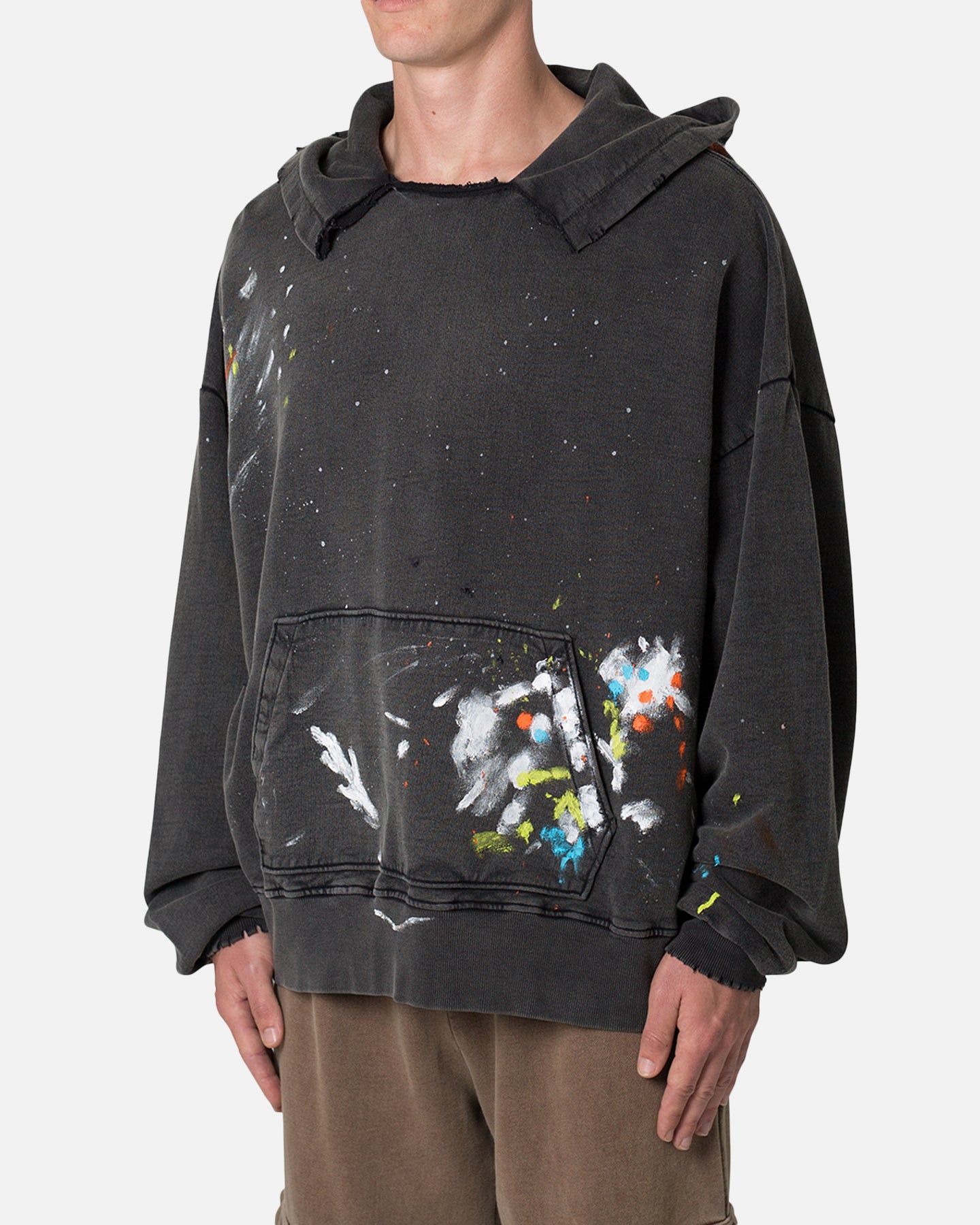 MNML Destroyed Painter Hoodie Vintage Black