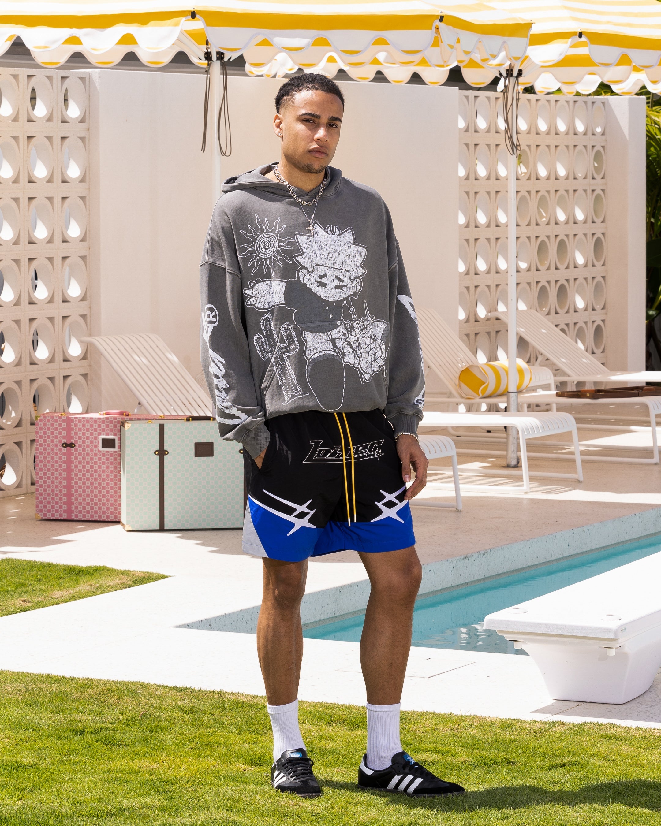 Loiter Midsummer Vintage Hoodie Charcoal