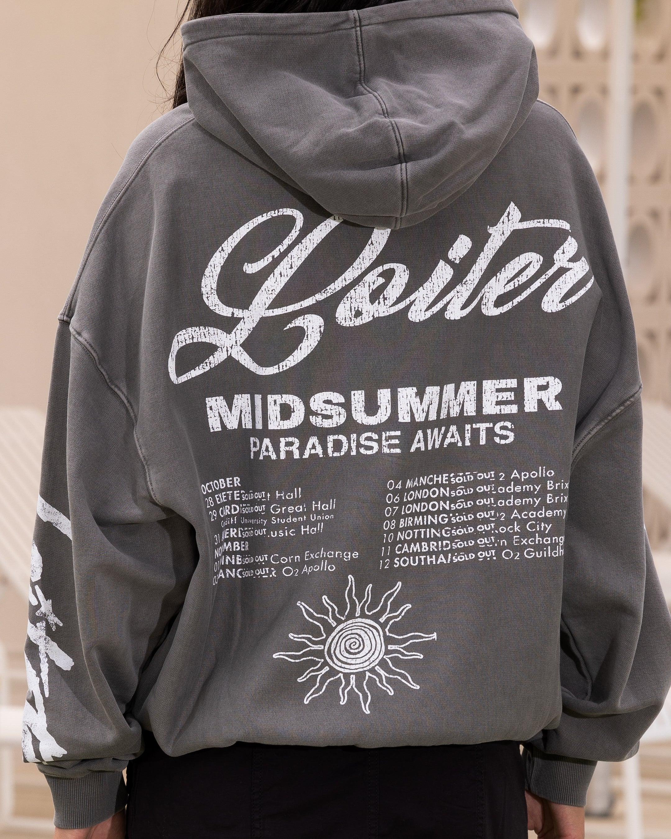 Loiter Midsummer Vintage Hoodie Charcoal