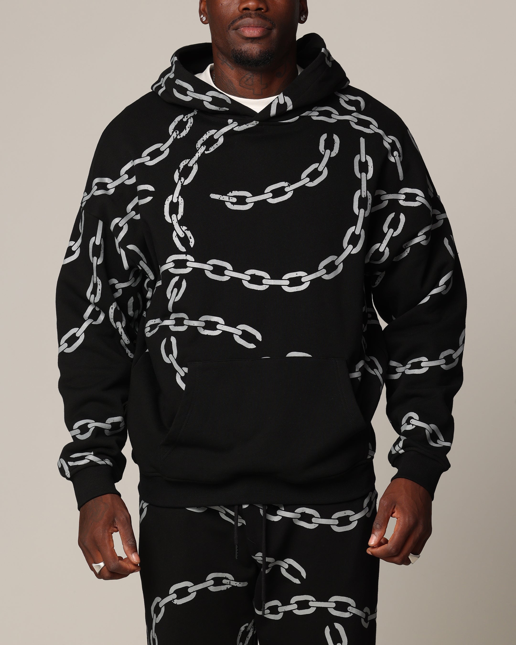 Saint Morta Chain Hoodie Black/Black