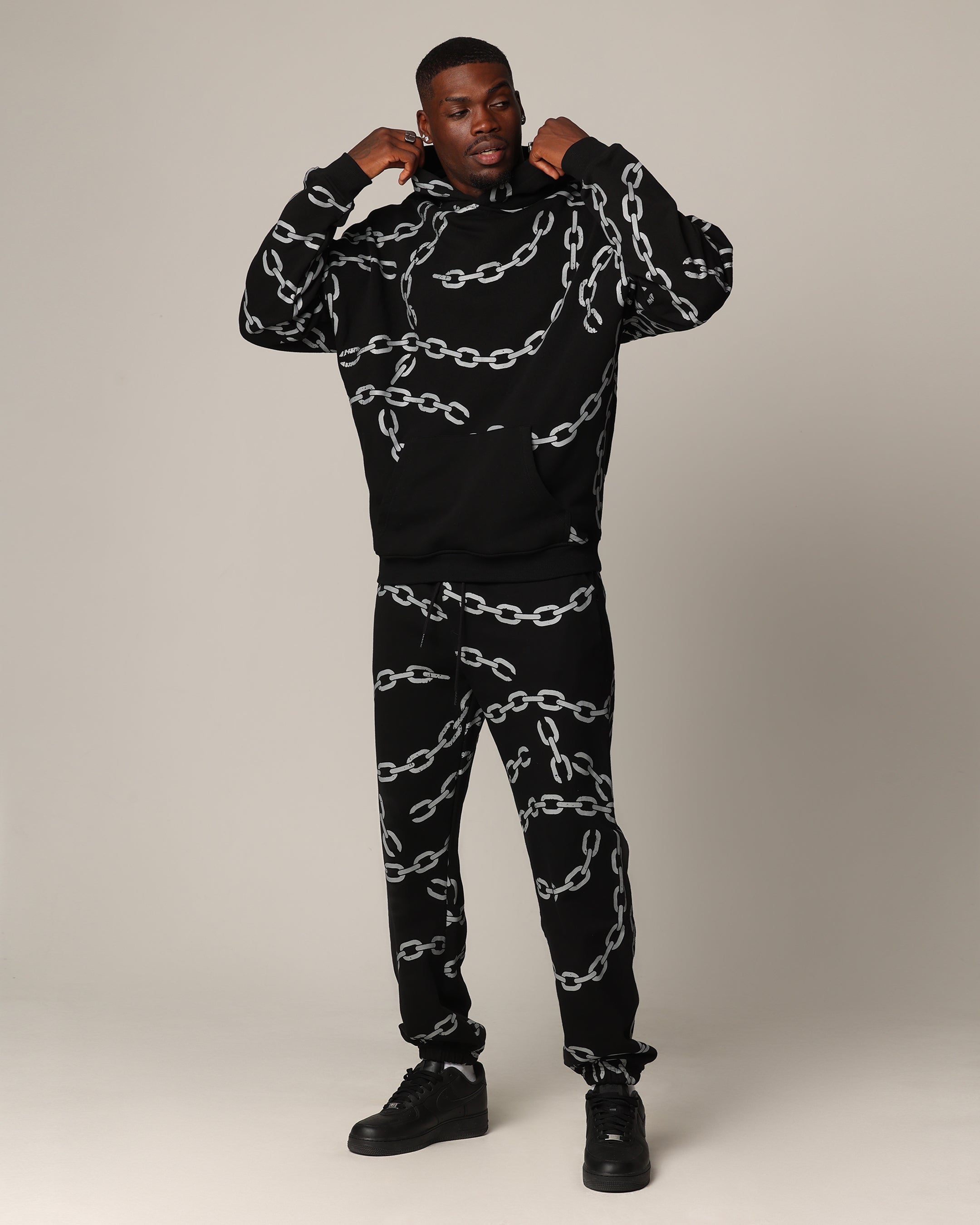 Saint Morta Chain Hoodie Black/Black