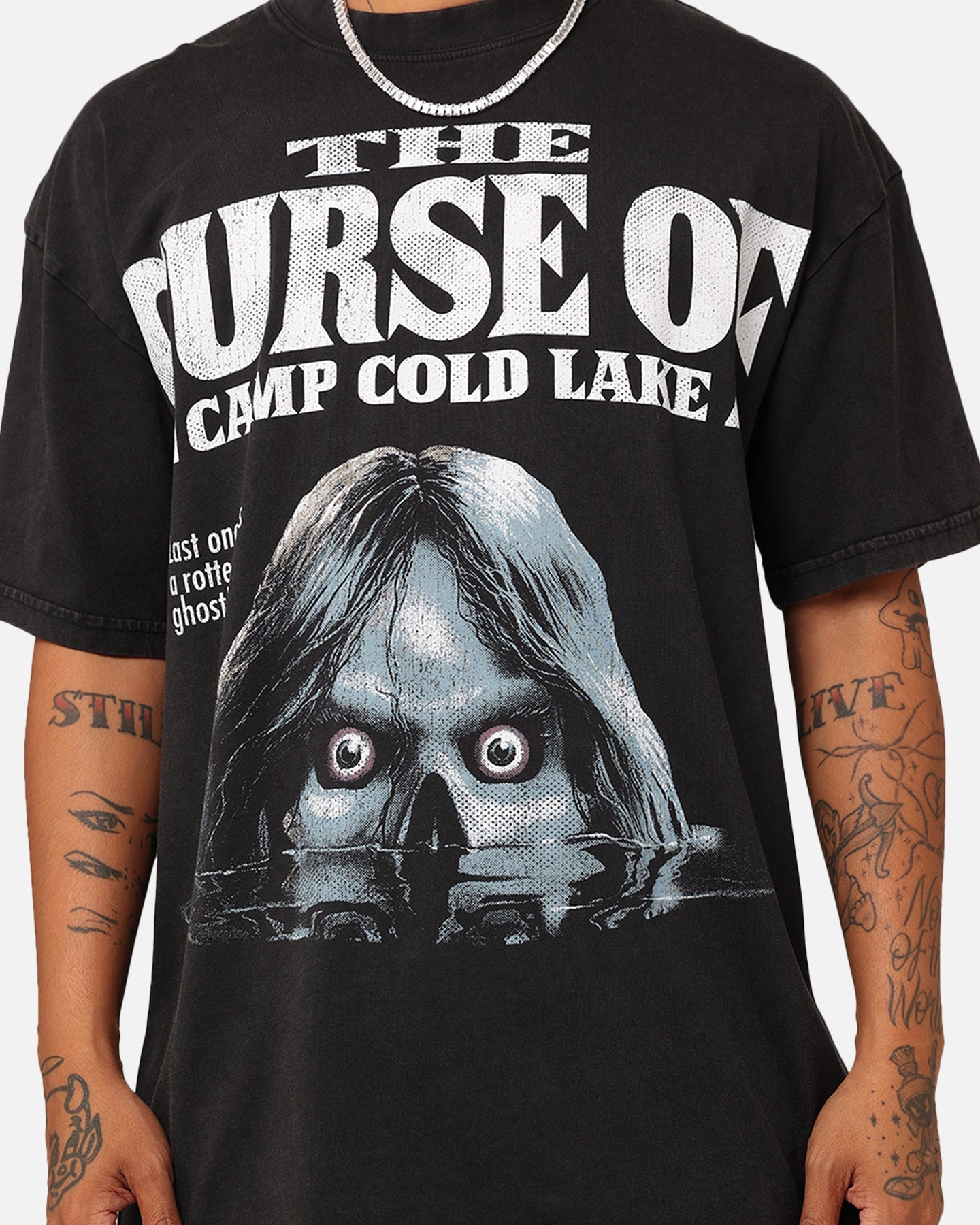 American Thrift X Goosebumps Cold Lake Vintage T-Shirt Black Wash
