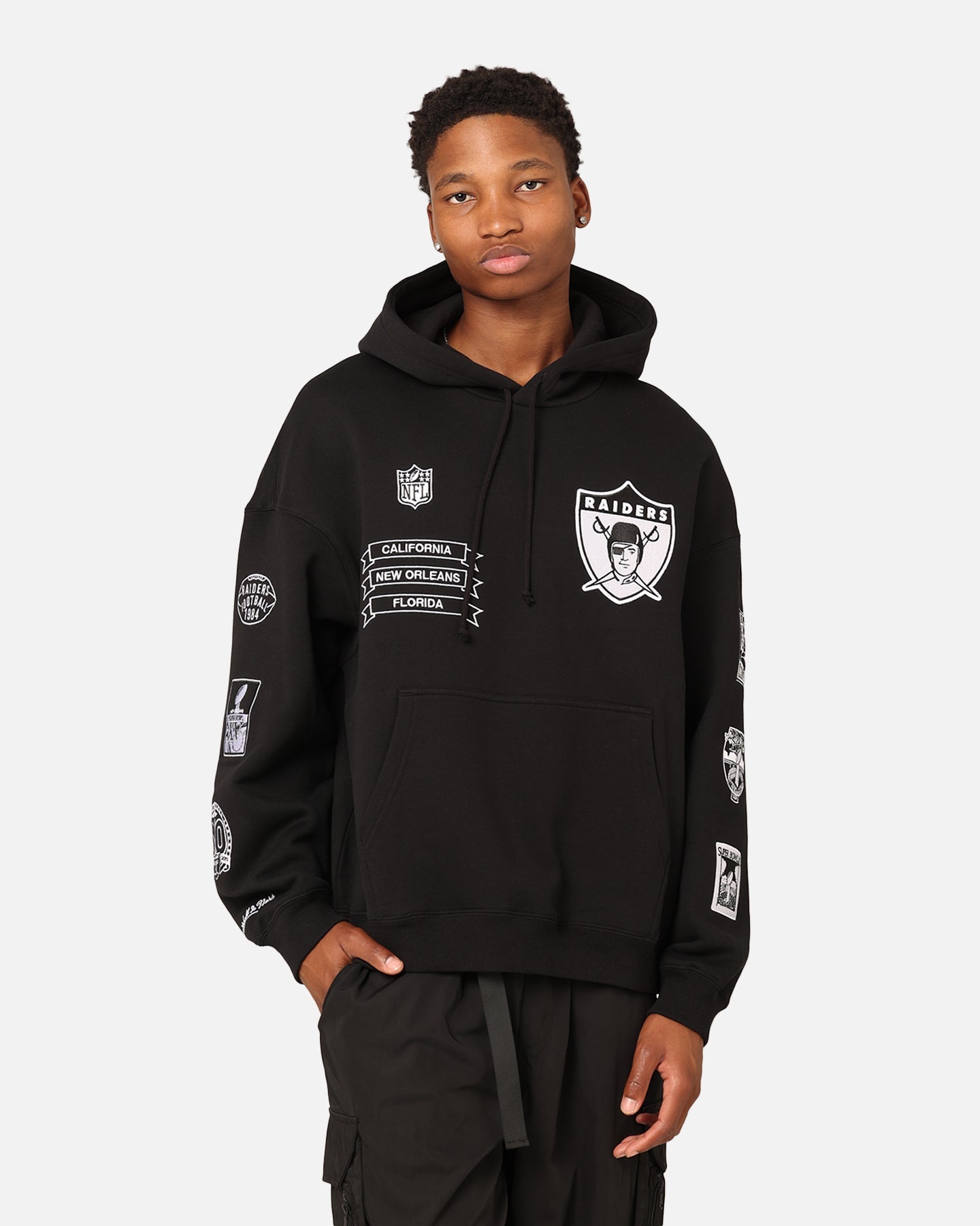 Mitchell & Ness Los Angeles Raiders History Hoodie Faded Black