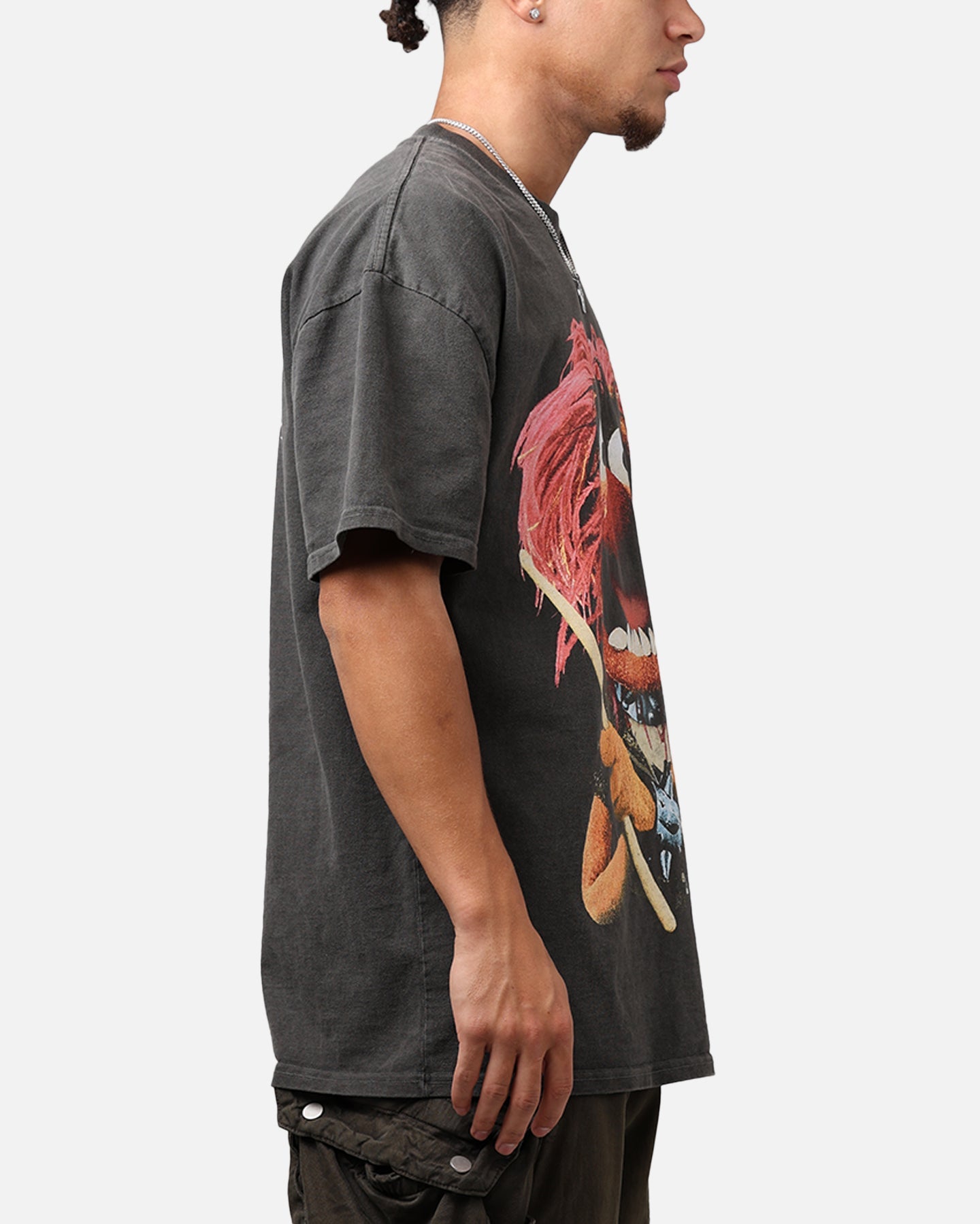 73Studio Disney The Muppets Animal Heavyweight T-Shirt Black Wash