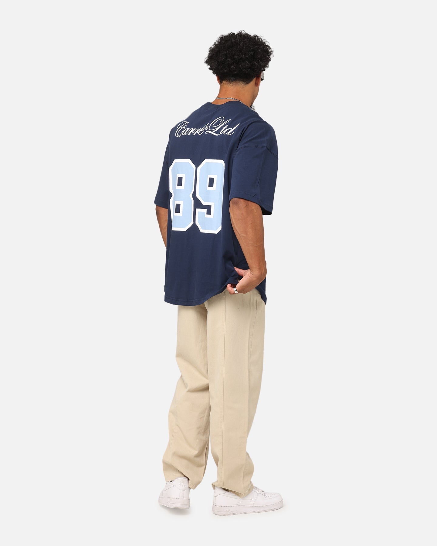 Carre Hitta Grid Iron T-Shirt Navy/Light Blue