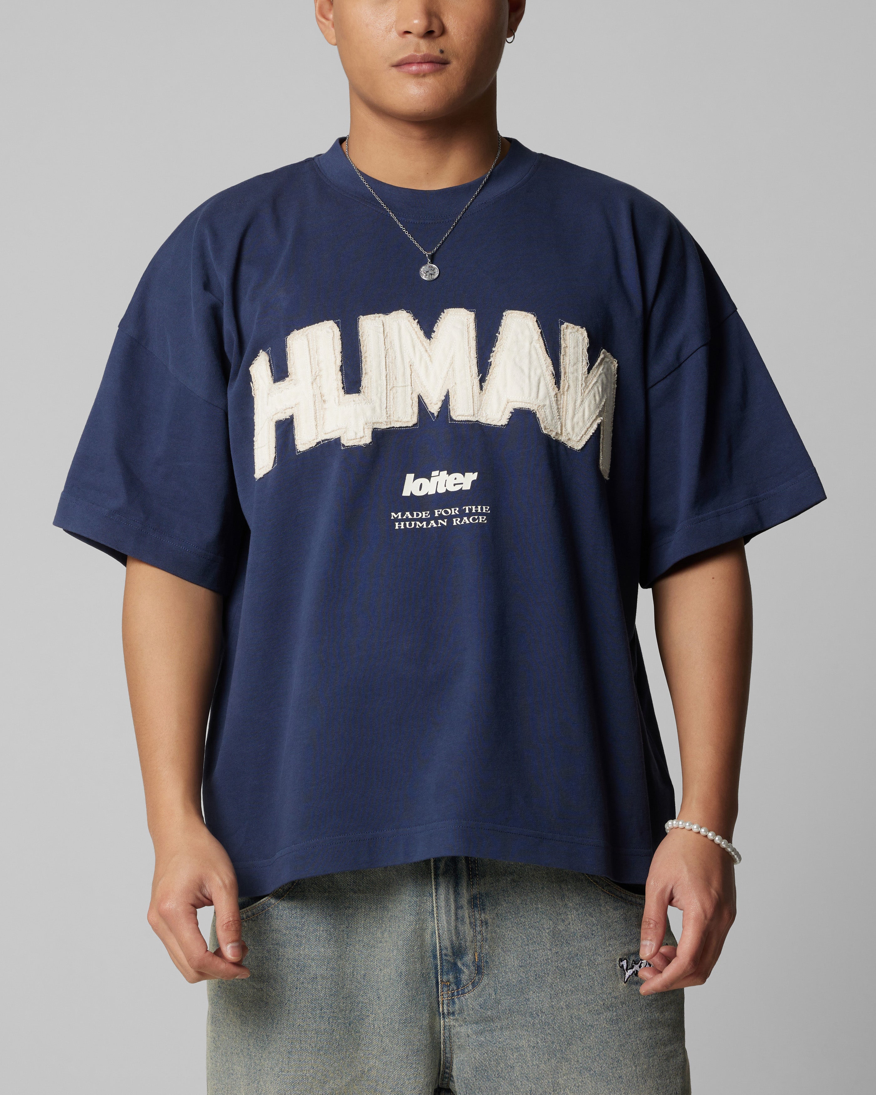 Loiter Human Box T-Shirt Blue