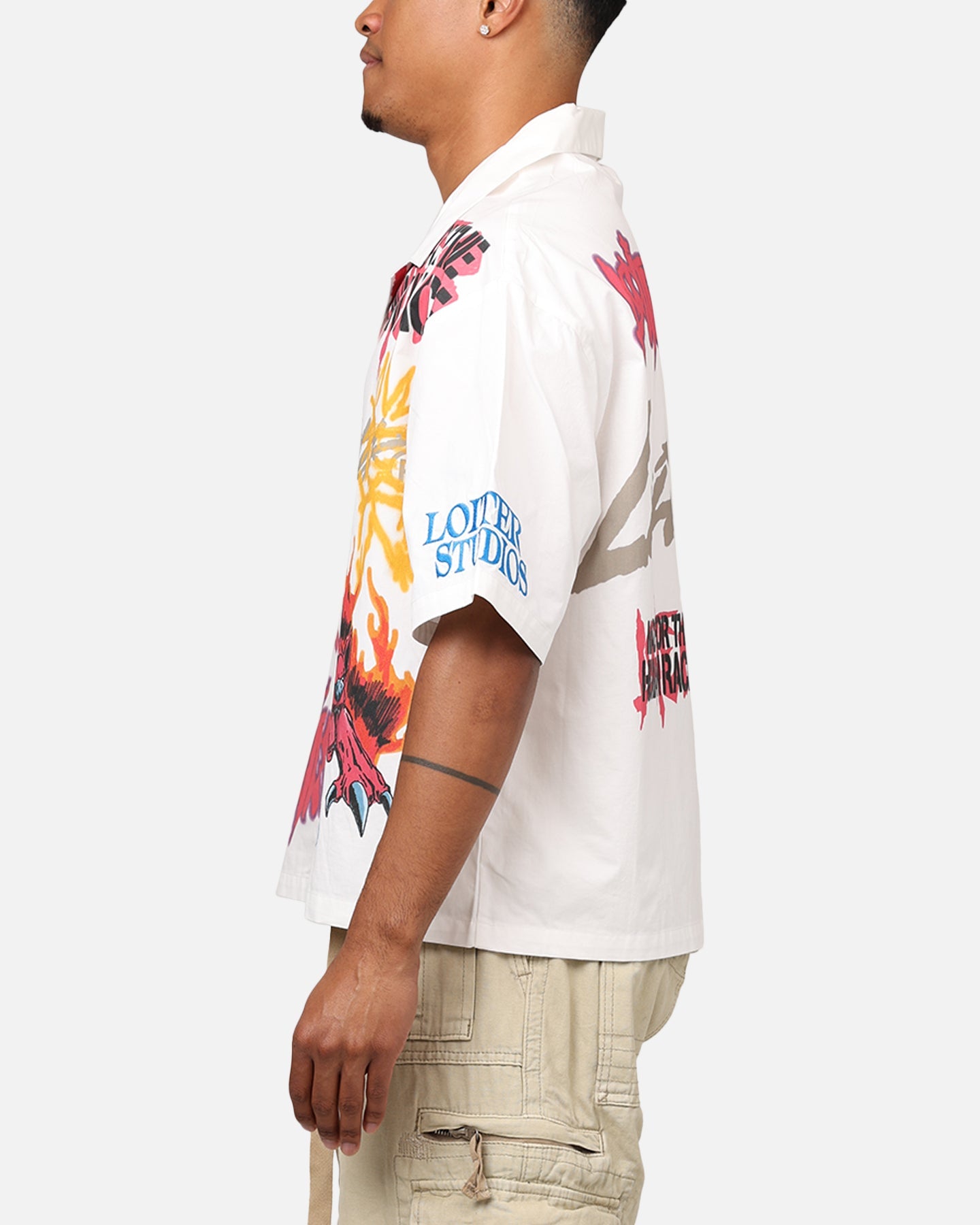 Loiter Scrap Book Button Up Shirt Off White
