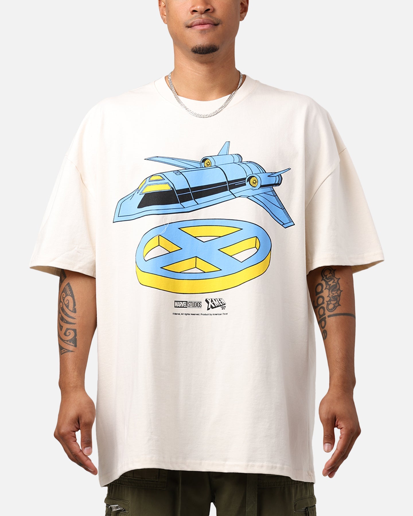 Marvel X-Men The Blackbird Heavyweight T-Shirt Off White