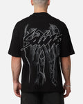 Saint Morta Veiled Mock Neck T-Shirt Black