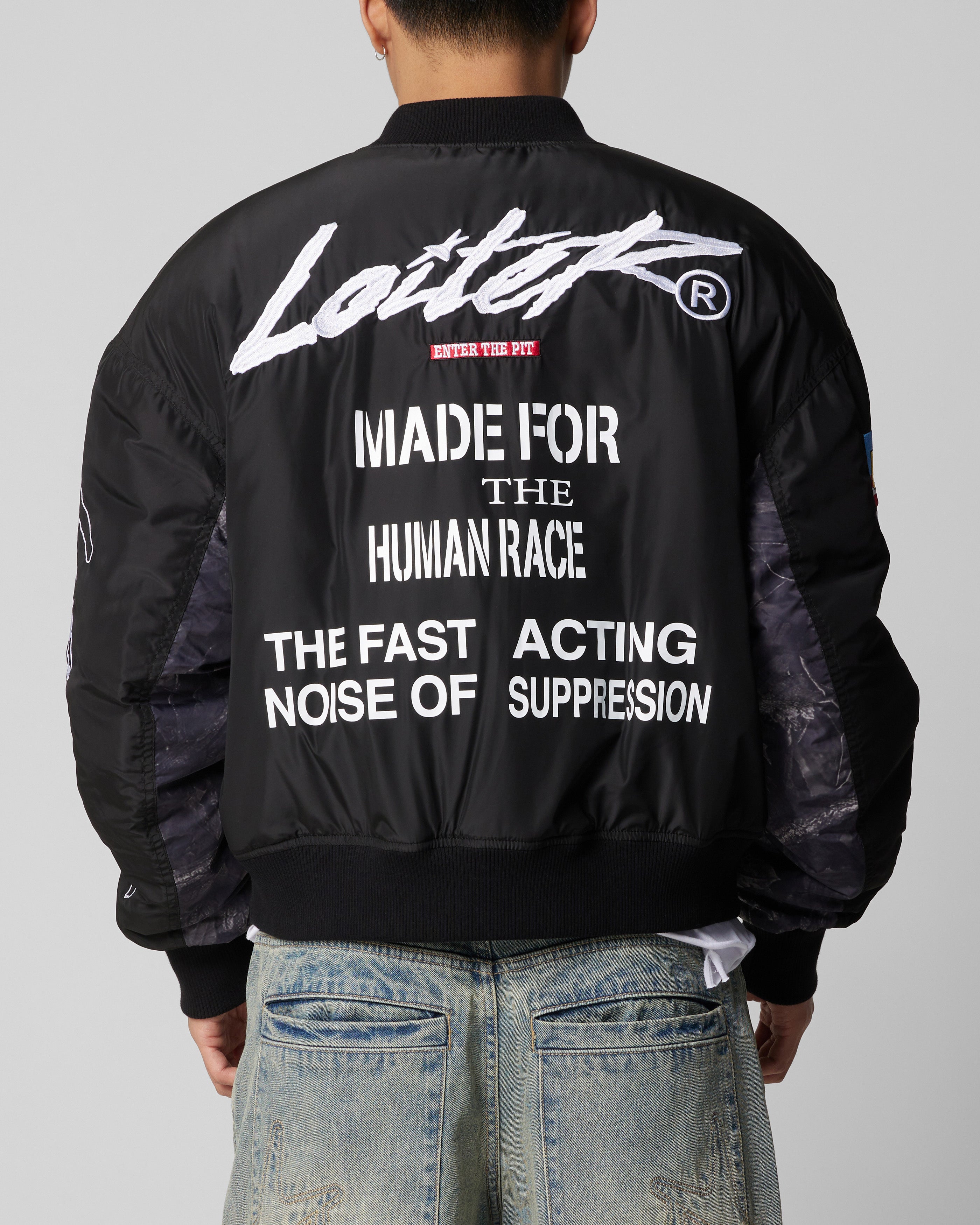 Loiter Riot Squad Bomber Jacket Black