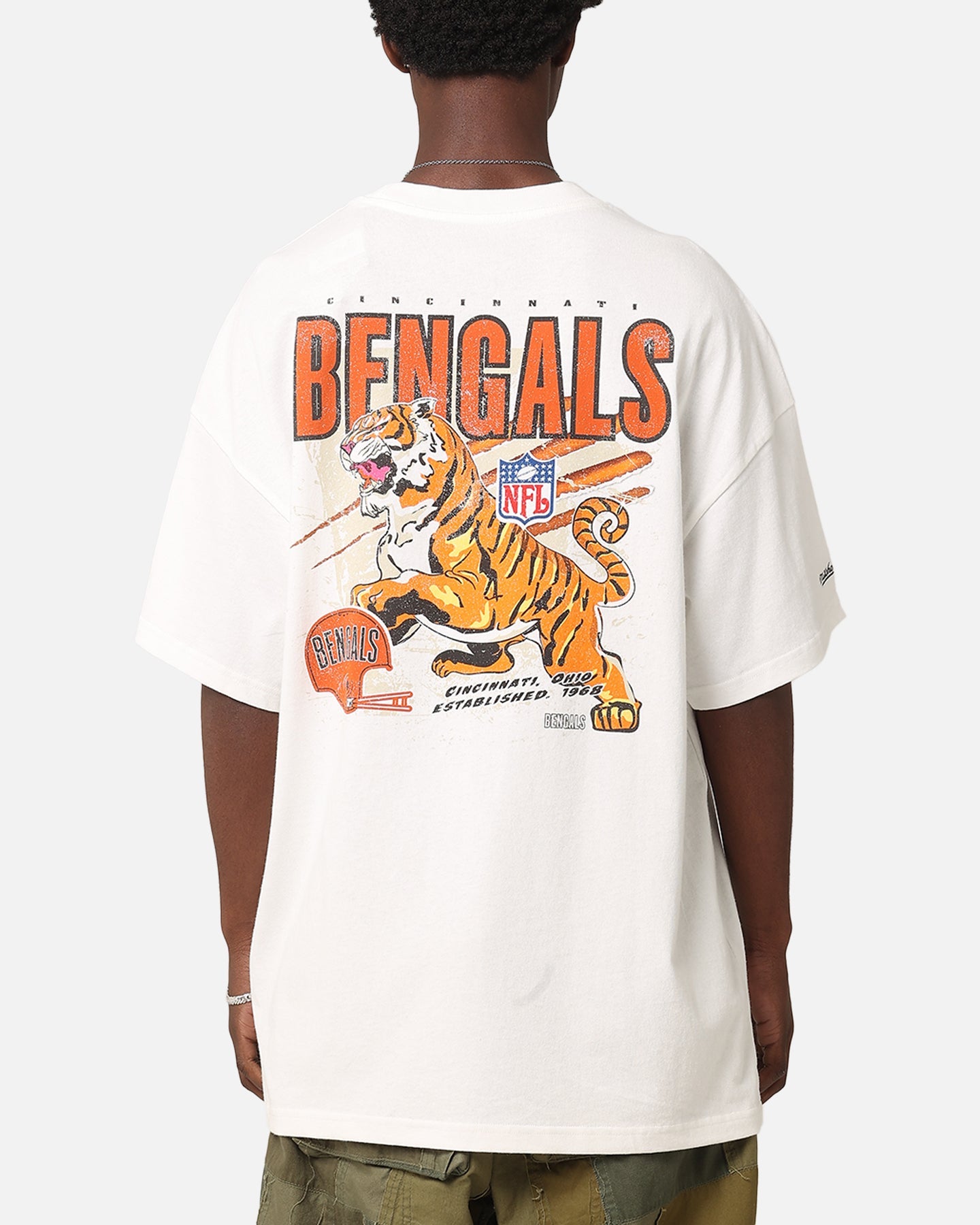 Mitchell & Ness Cincinnati Bengals 'Alter Ego' Flames T-Shirt Vintage White