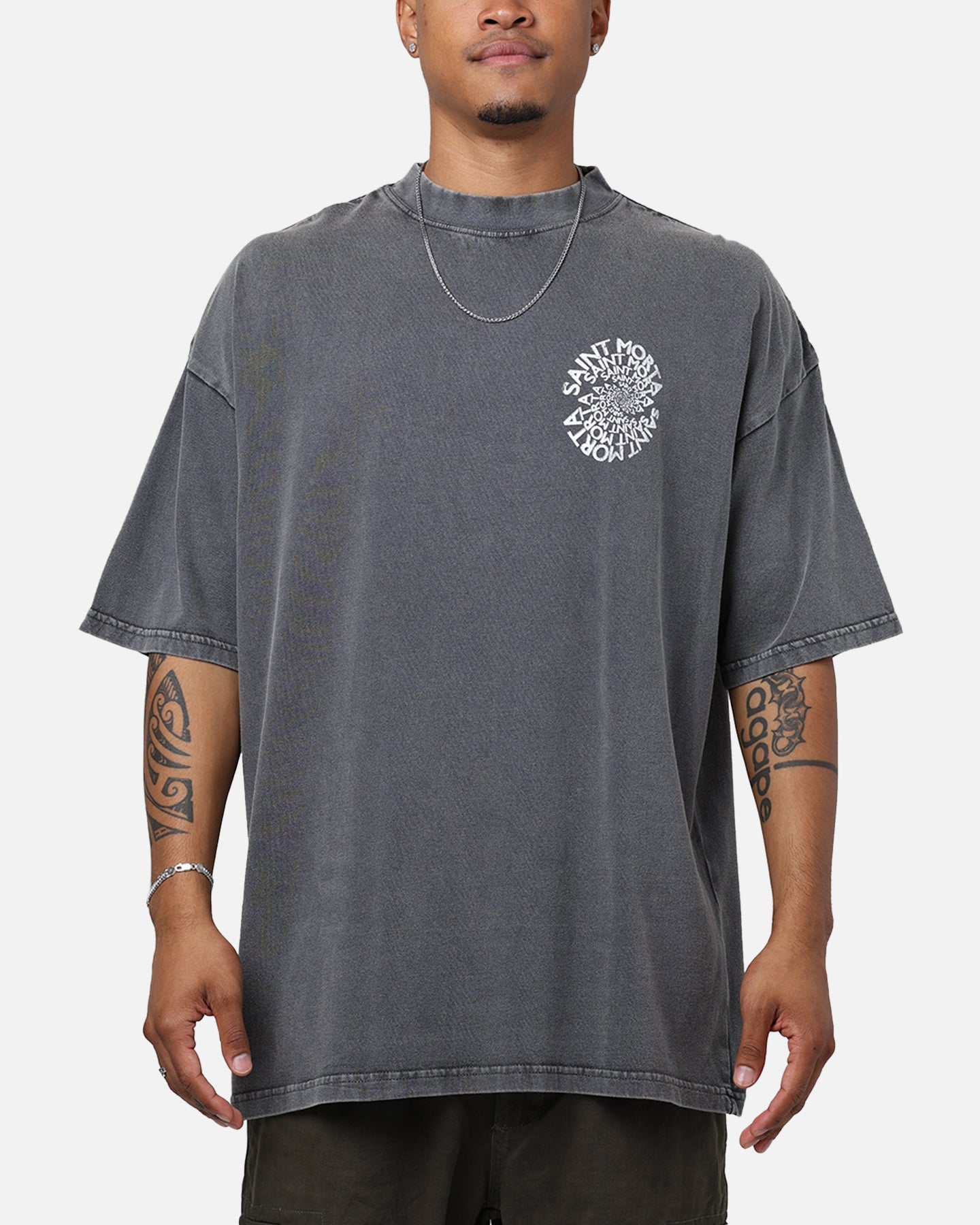 Saint Morta Vortex Mock T-Shirt Washed Charcoal