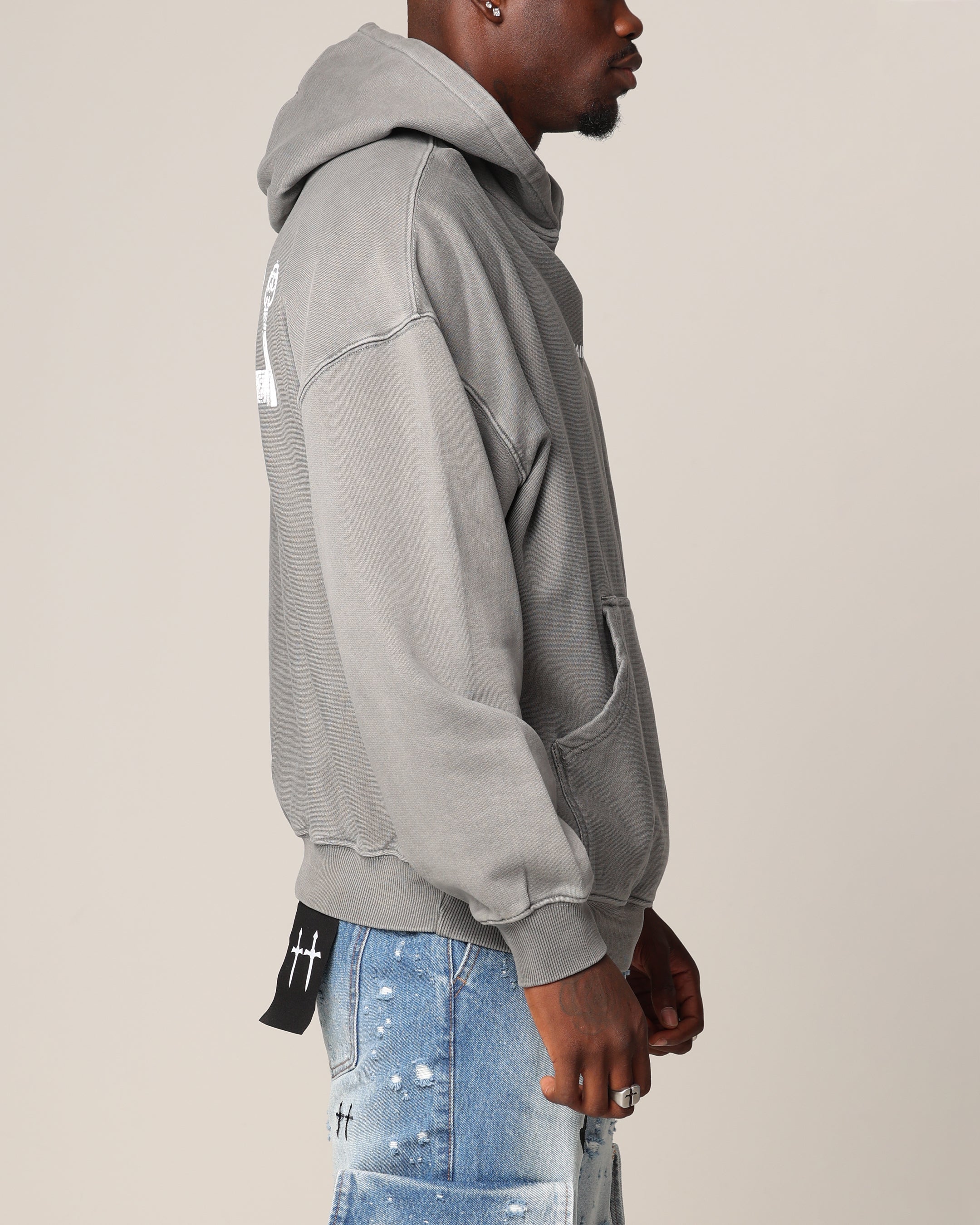 Saint Morta Skeleton Key Hoodie Washed Charcoal