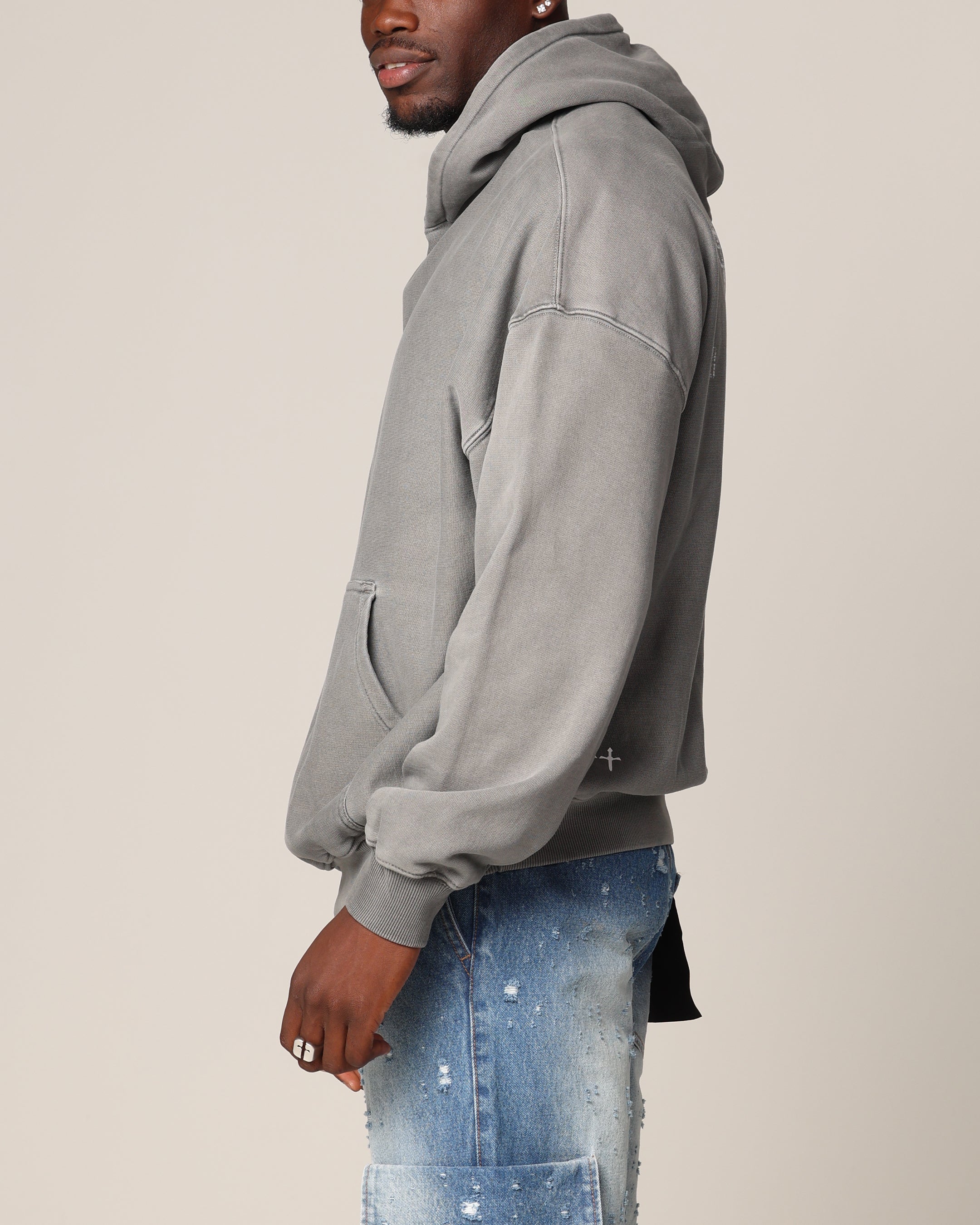 Saint Morta Skeleton Key Hoodie Washed Charcoal