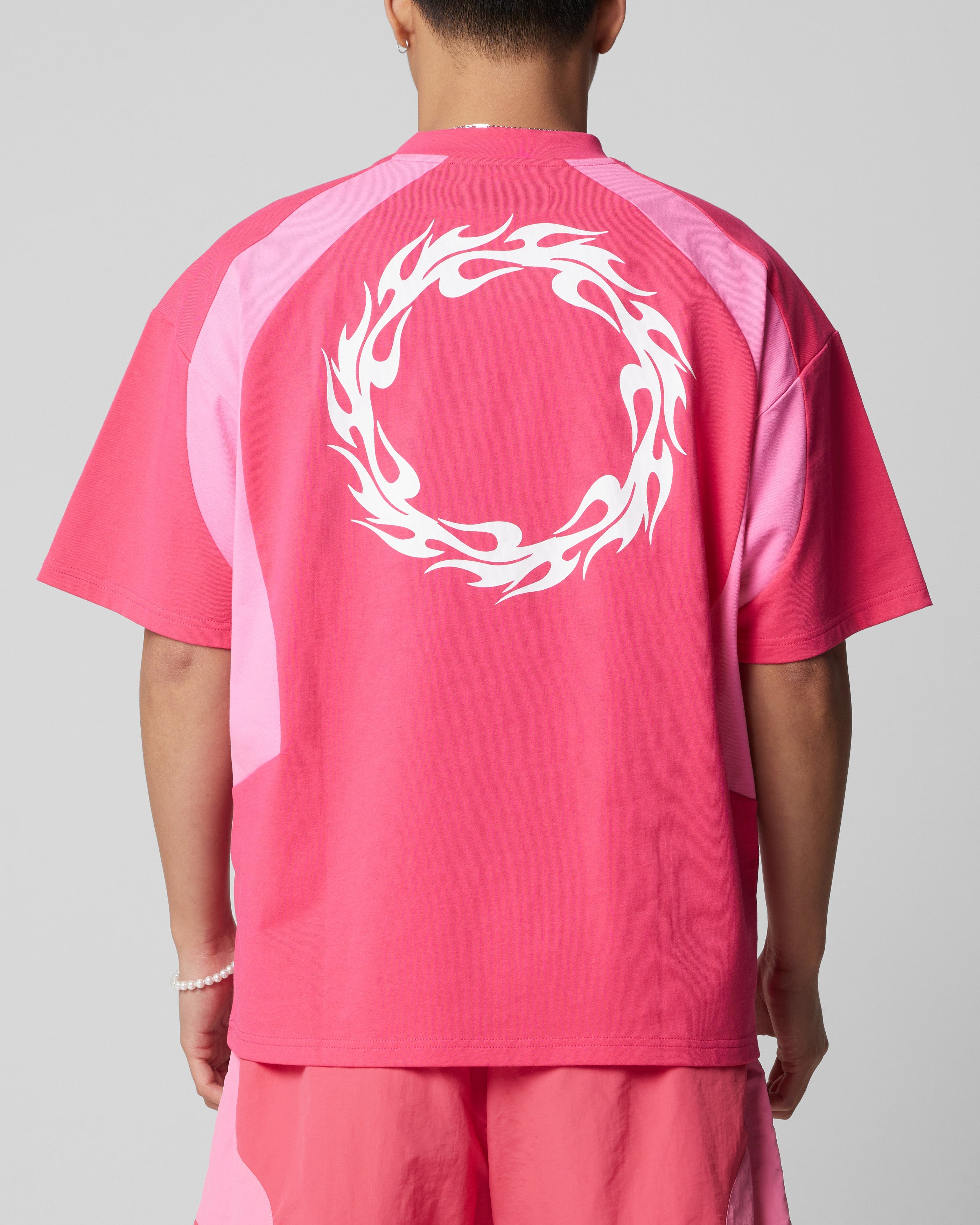 Loiter Subcultural Panel T-Shirt Pink
