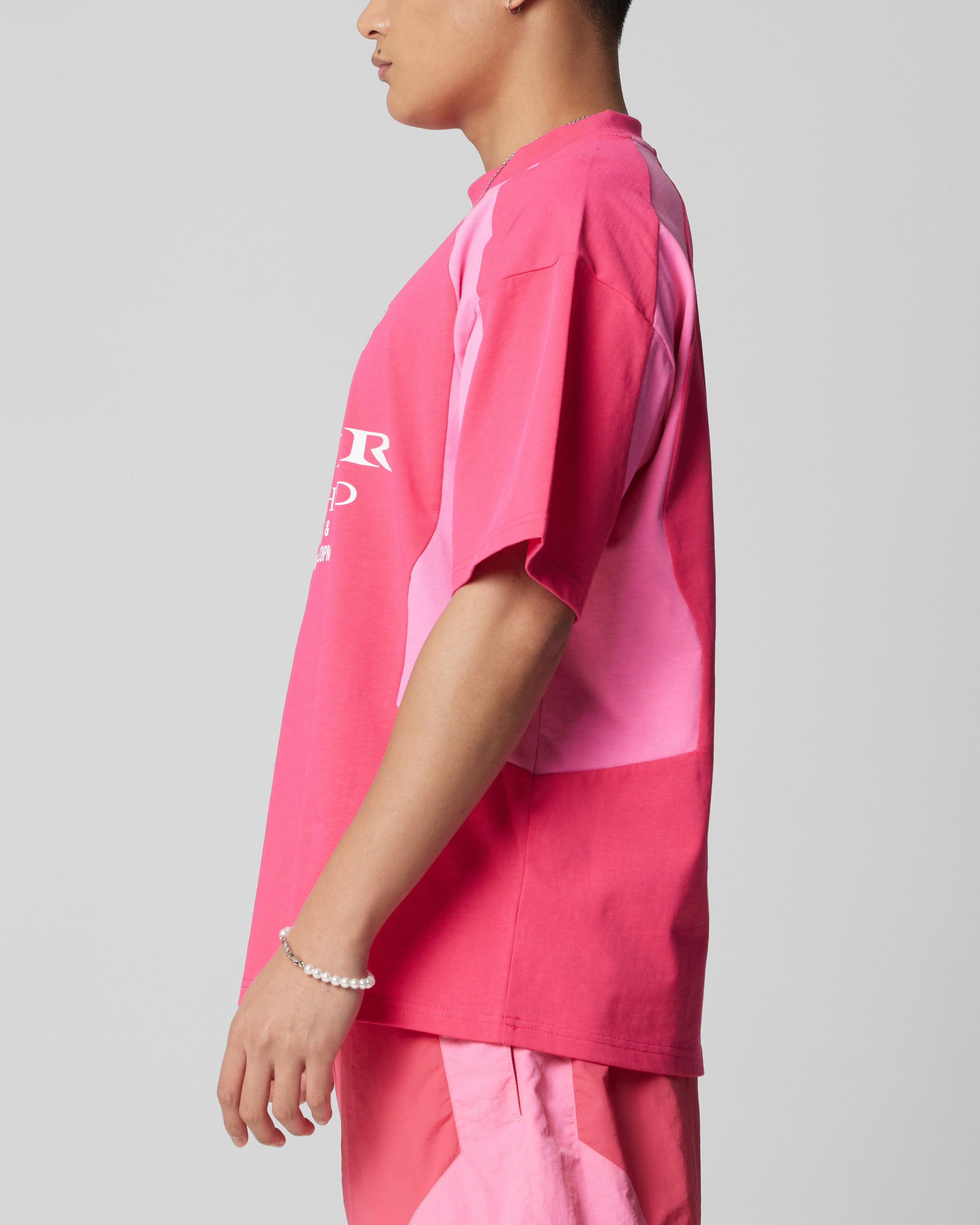 Loiter Subcultural Panel T-Shirt Pink