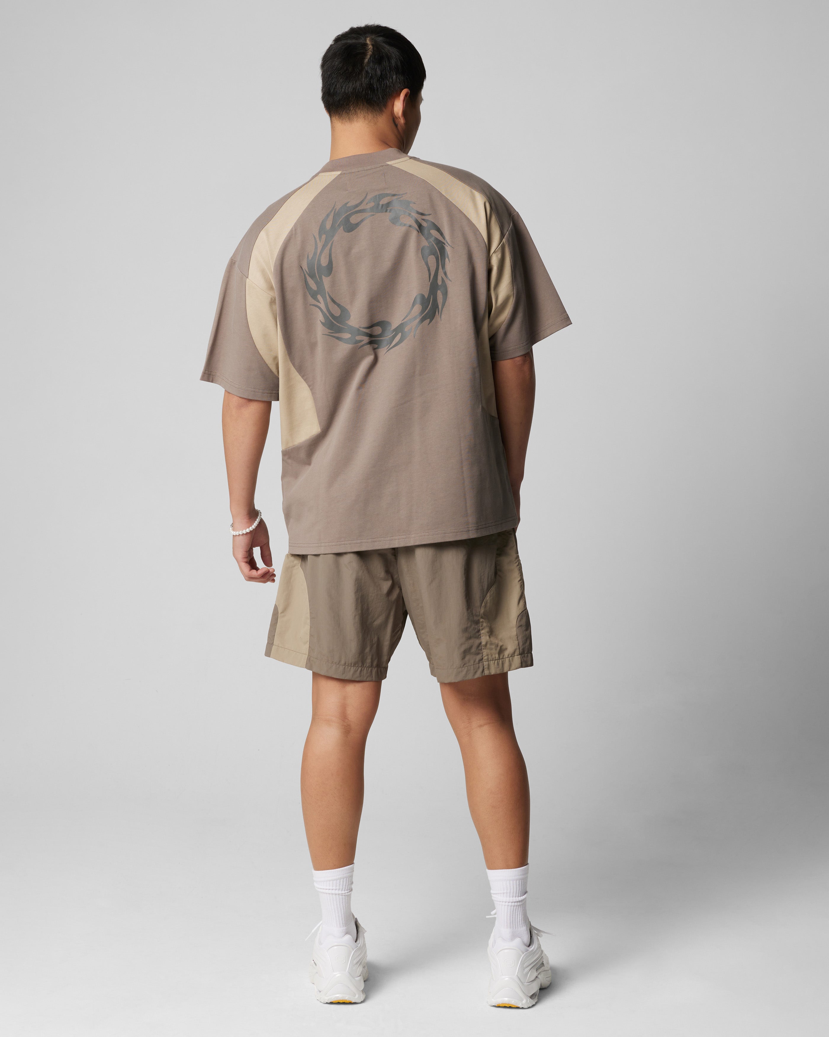 Loiter Subcultural Panel T-Shirt Brown