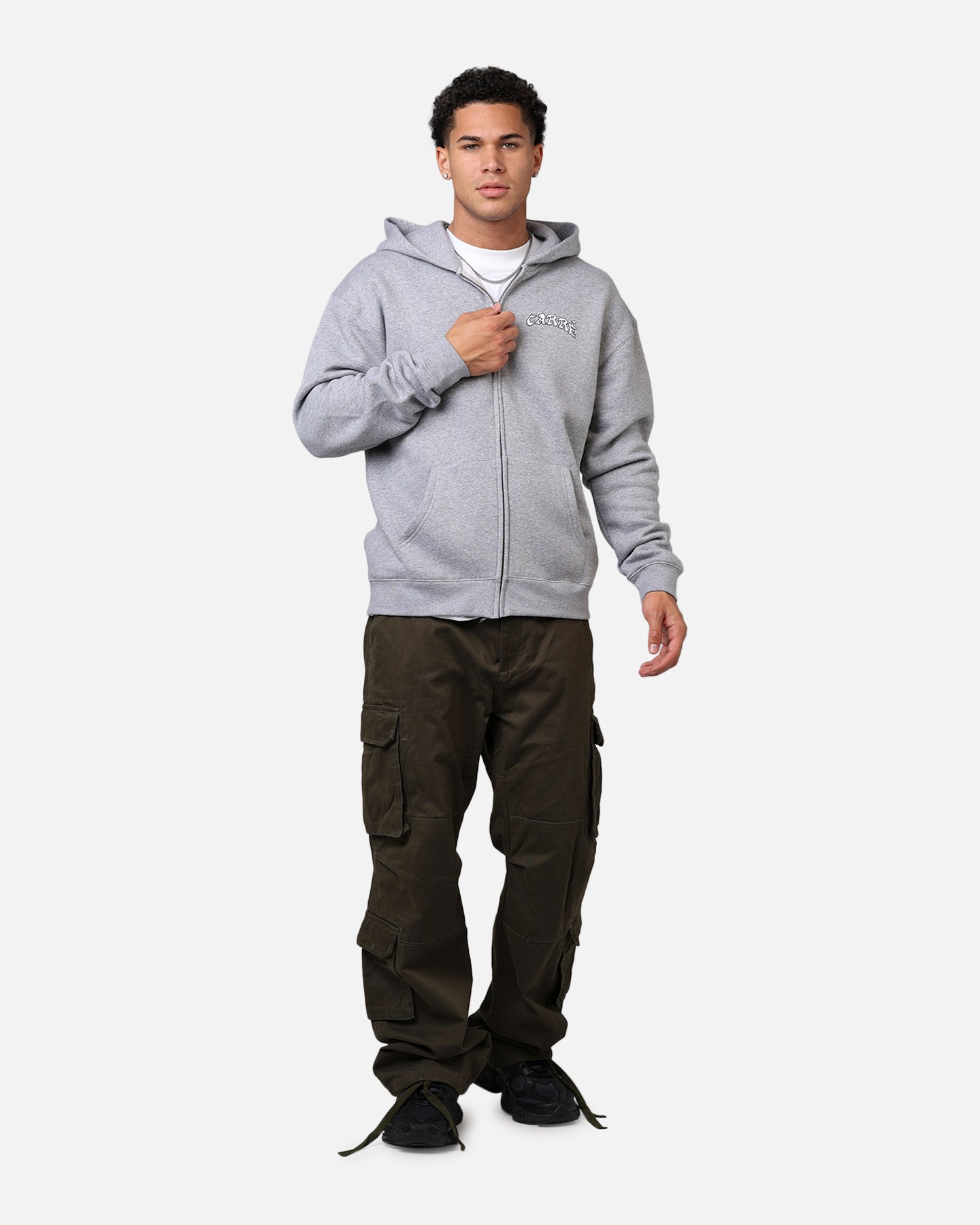Carre Members Only Zip Hoodie Grey Marle