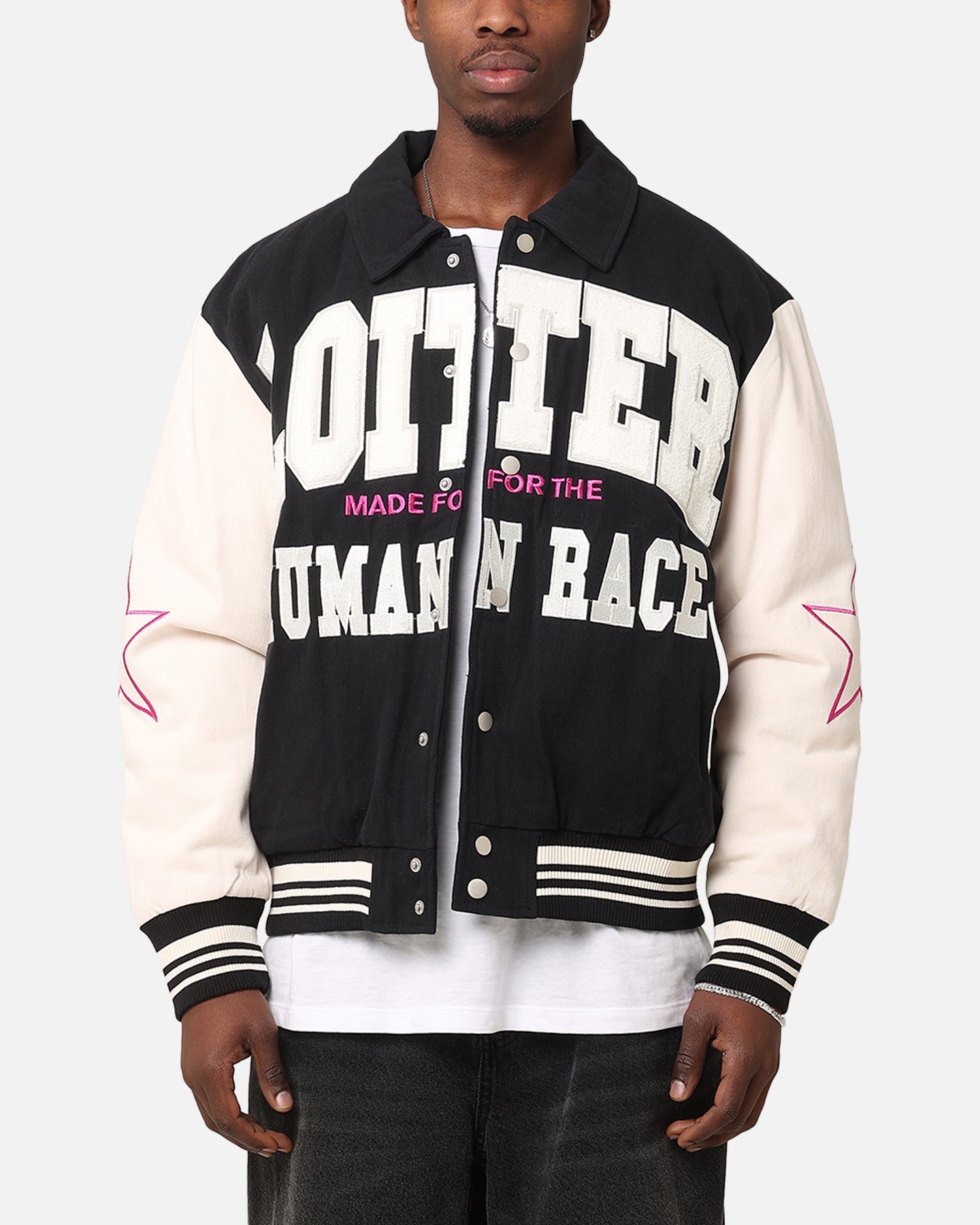 Loiter Vice City Varsity Jacket Black