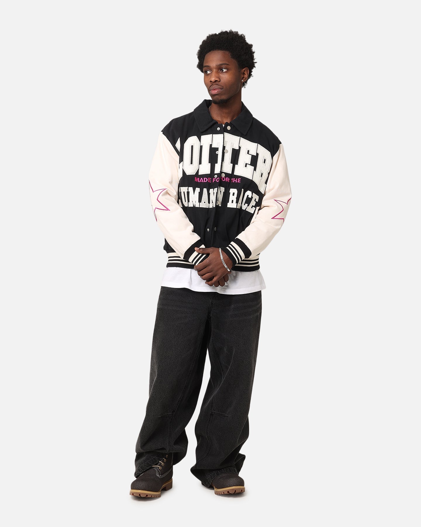 Loiter Vice City Varsity Jacket Black