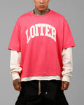 Loiter Impact Long Sleeve T-Shirt Washed Pink/White