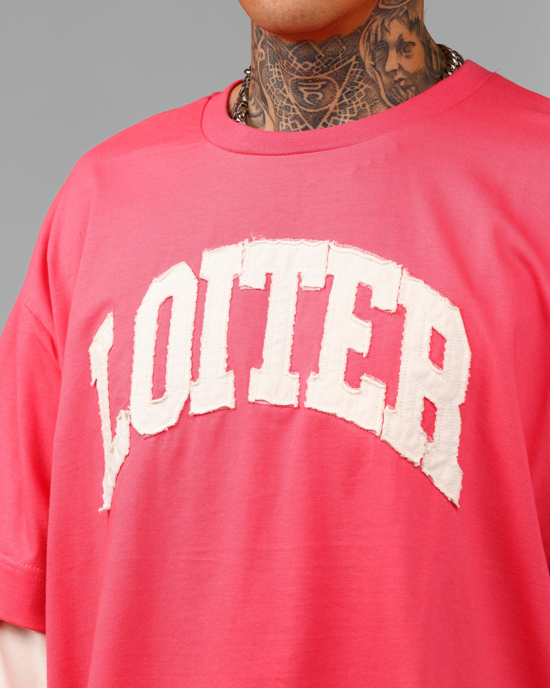 Loiter Impact Long Sleeve T-Shirt Washed Pink/White