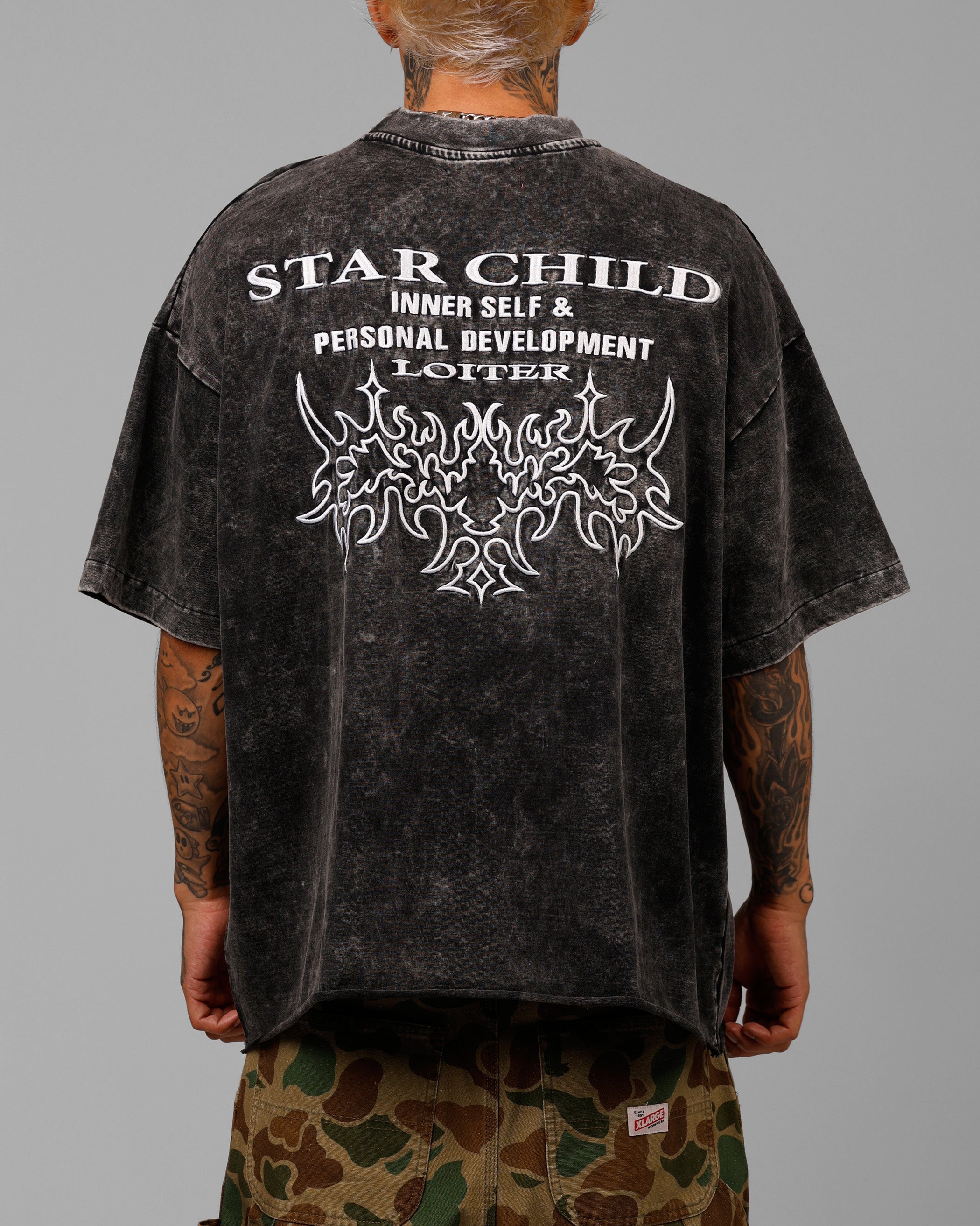 Loiter Star Child Pocket T-Shirt Black Wash